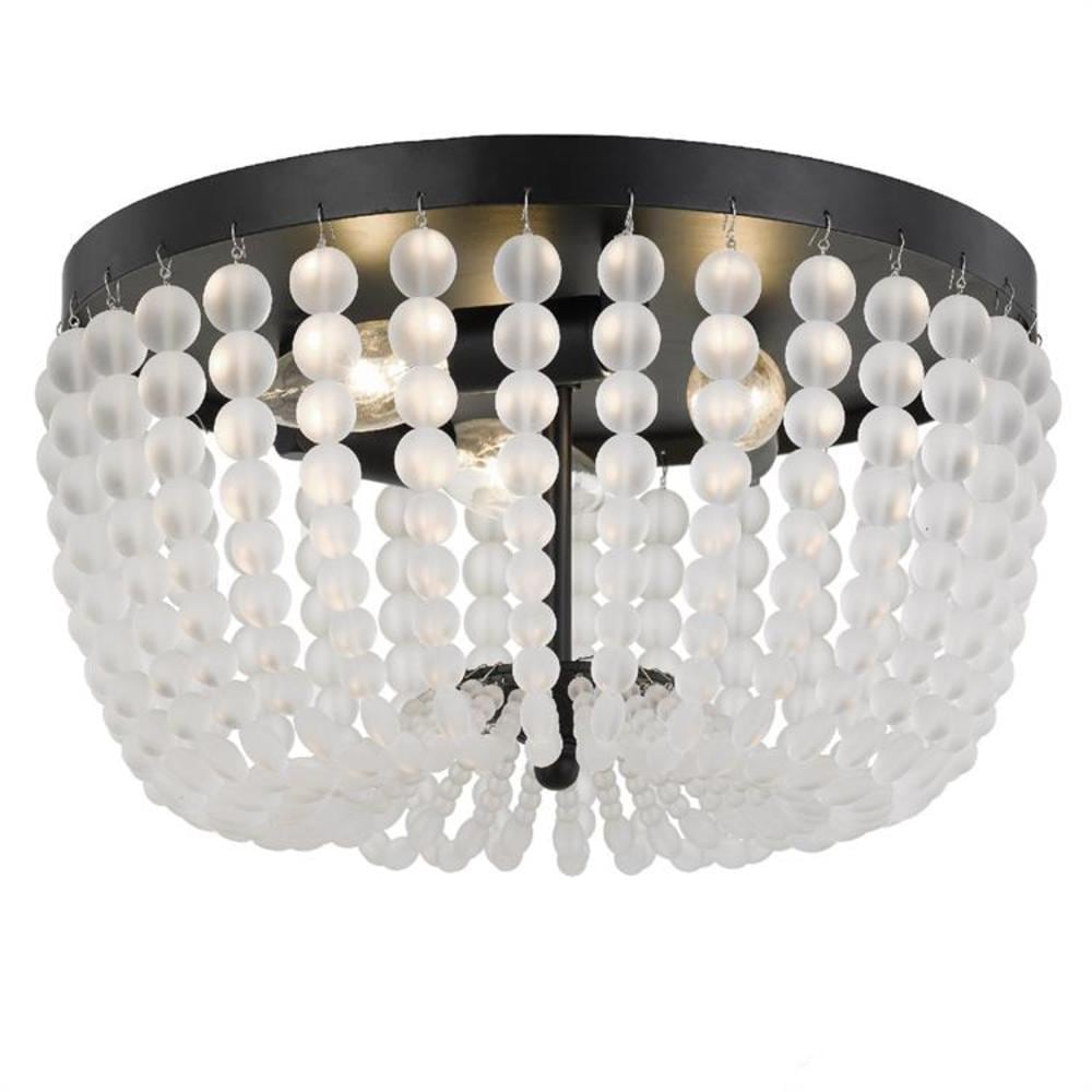 Crystorama 600-MK Rylee 3 -Light 12.5-in Matte Black Flush Mount Light