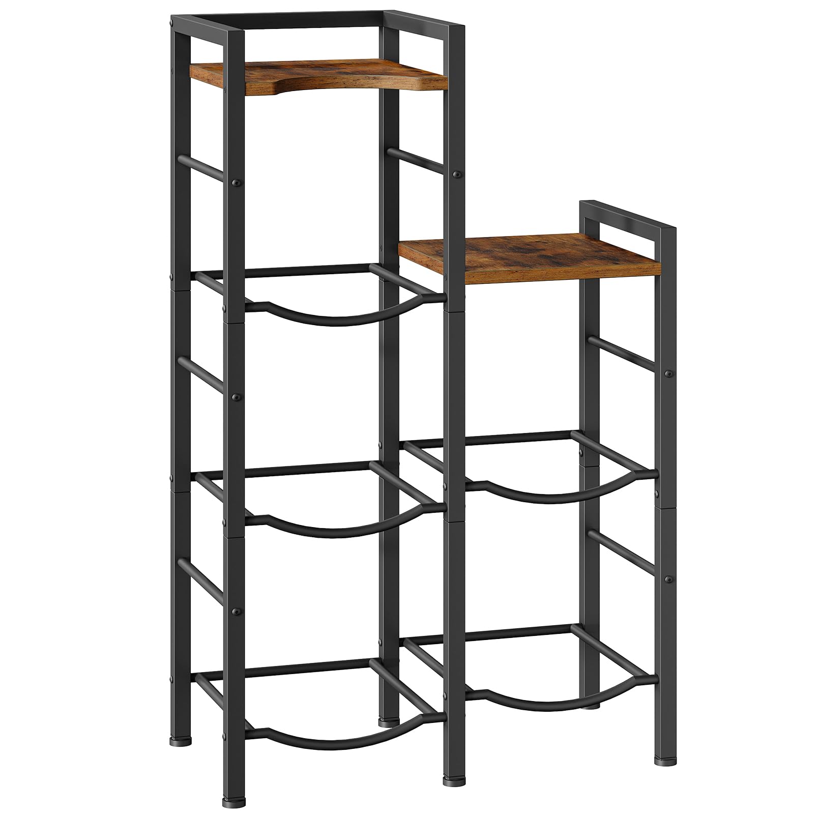 Slickblue Iron with Particleboard Heavy Duty 3-Tier Rack (25.2 inch W x 13 inch D x 43.3 inch H) (1-Pack) Brown (50 lbs Capacity Per Shelf) for Kitchen Office or Breakroom Water Storage