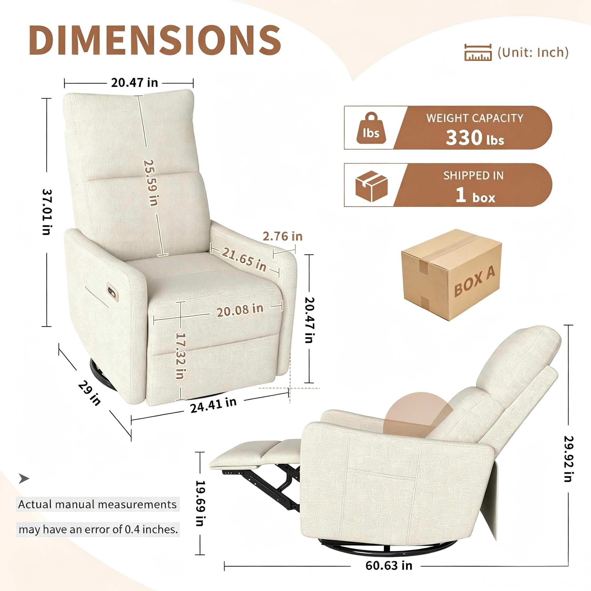 Homy Casa RE1028-03-BG recliners - View #4