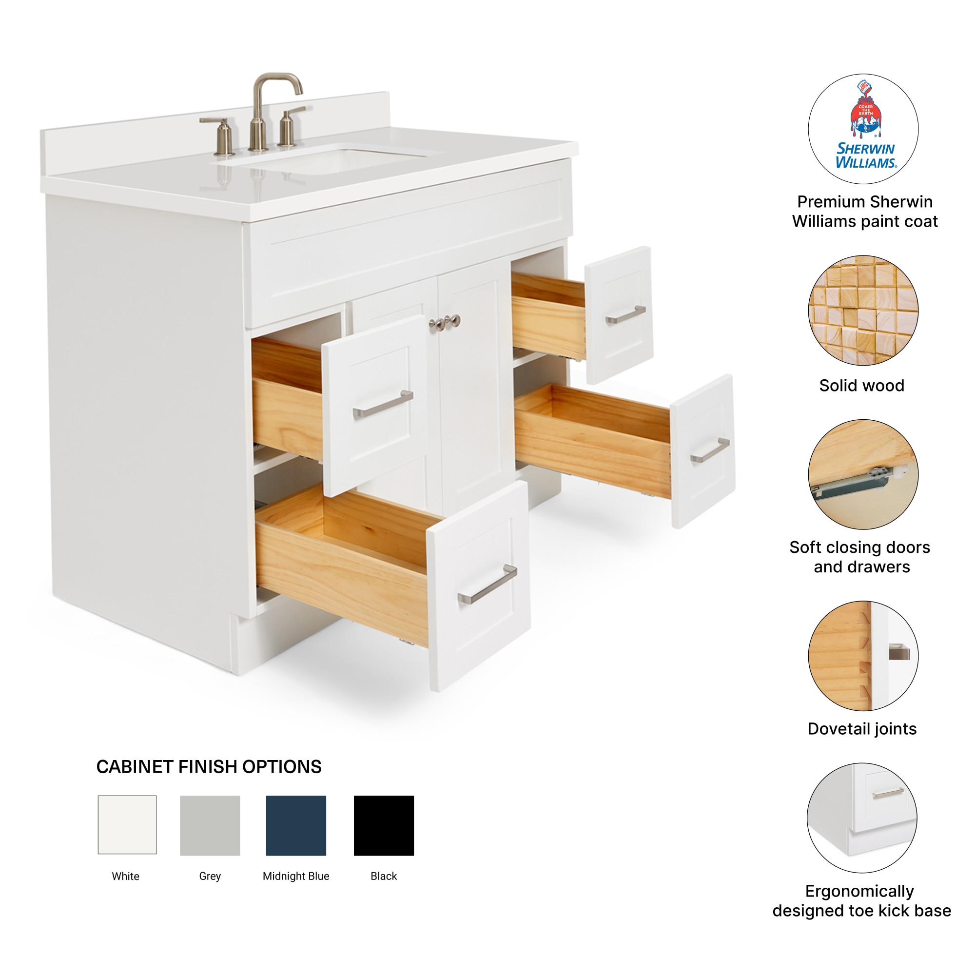 ARIEL F043SWQRVOWHT Bath-Vanity-Combo - View #4