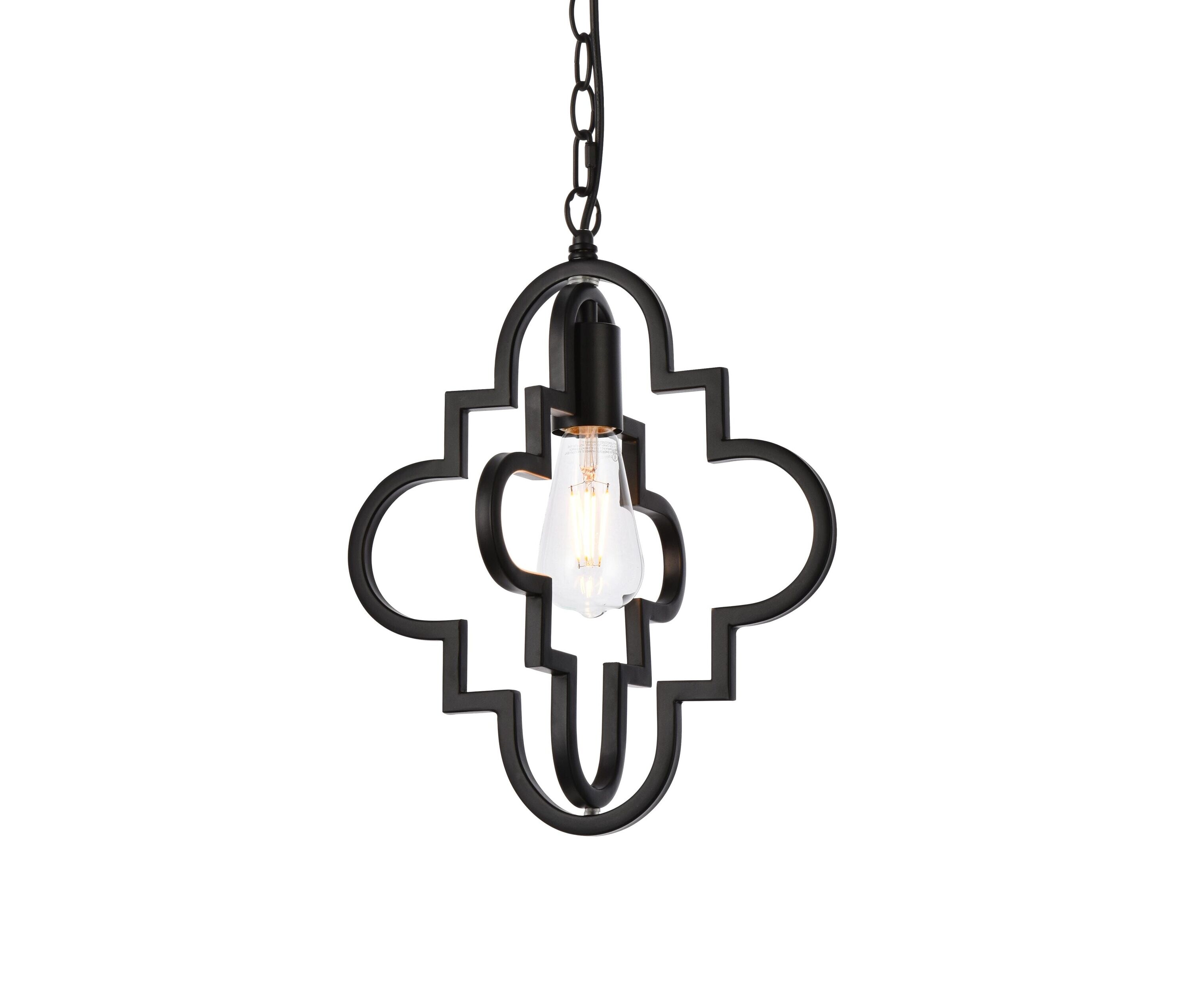 Elegant Black Iron Adjustable Pendant Light Fixture