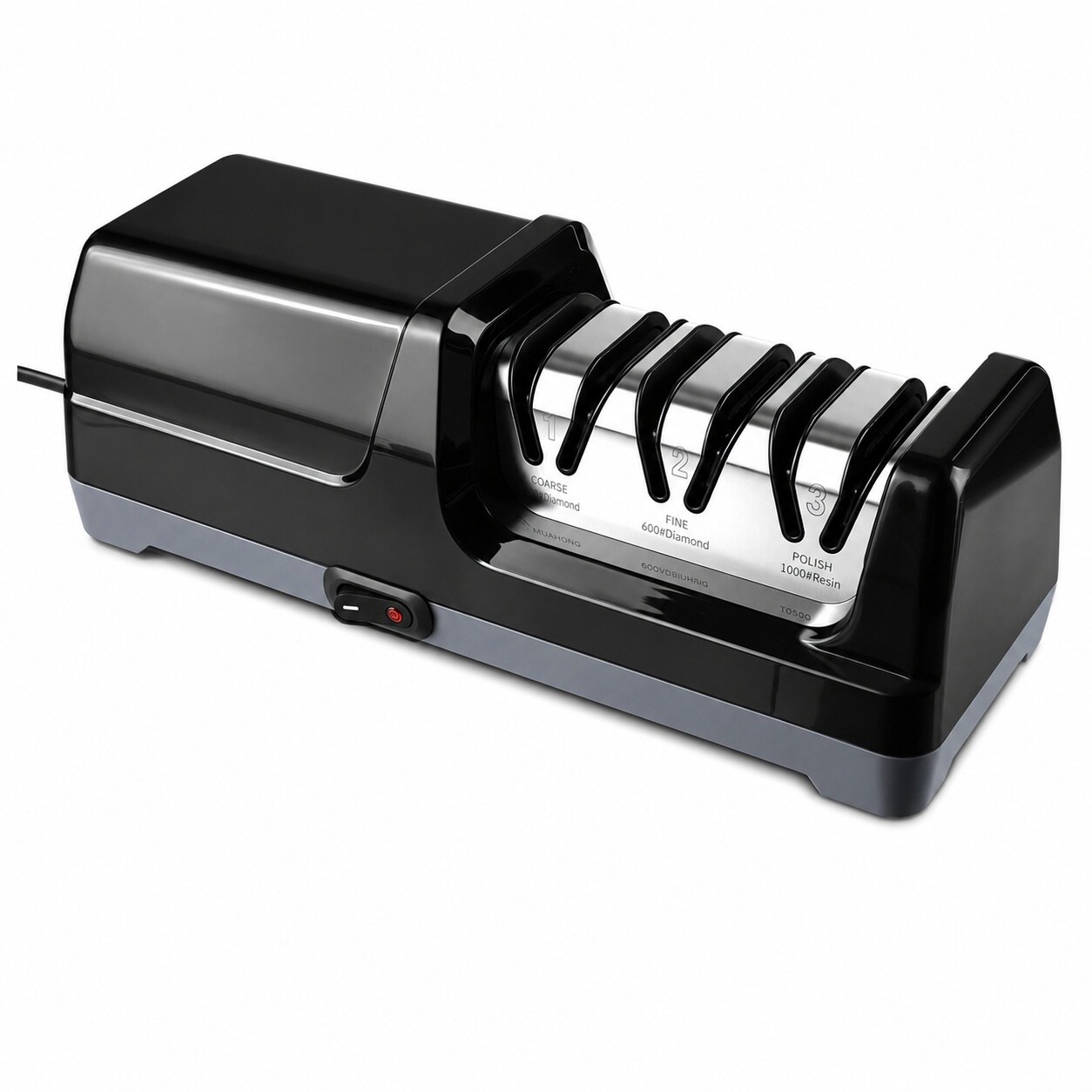 Aoibox  3 Stage 20 Degree Diamond Electric Knife Sharpener with Coarse Fine and Polish Slots for Kitchen Knives