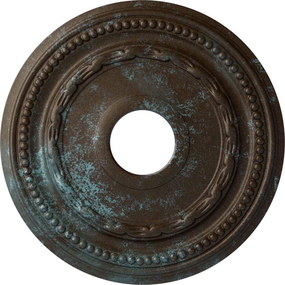 Ekena Millwork CM15FEBBS Federal 15.375-in W x 15.375-in L Painted Bronze Blue Patina Polyurethane Whole Ceiling Medallion