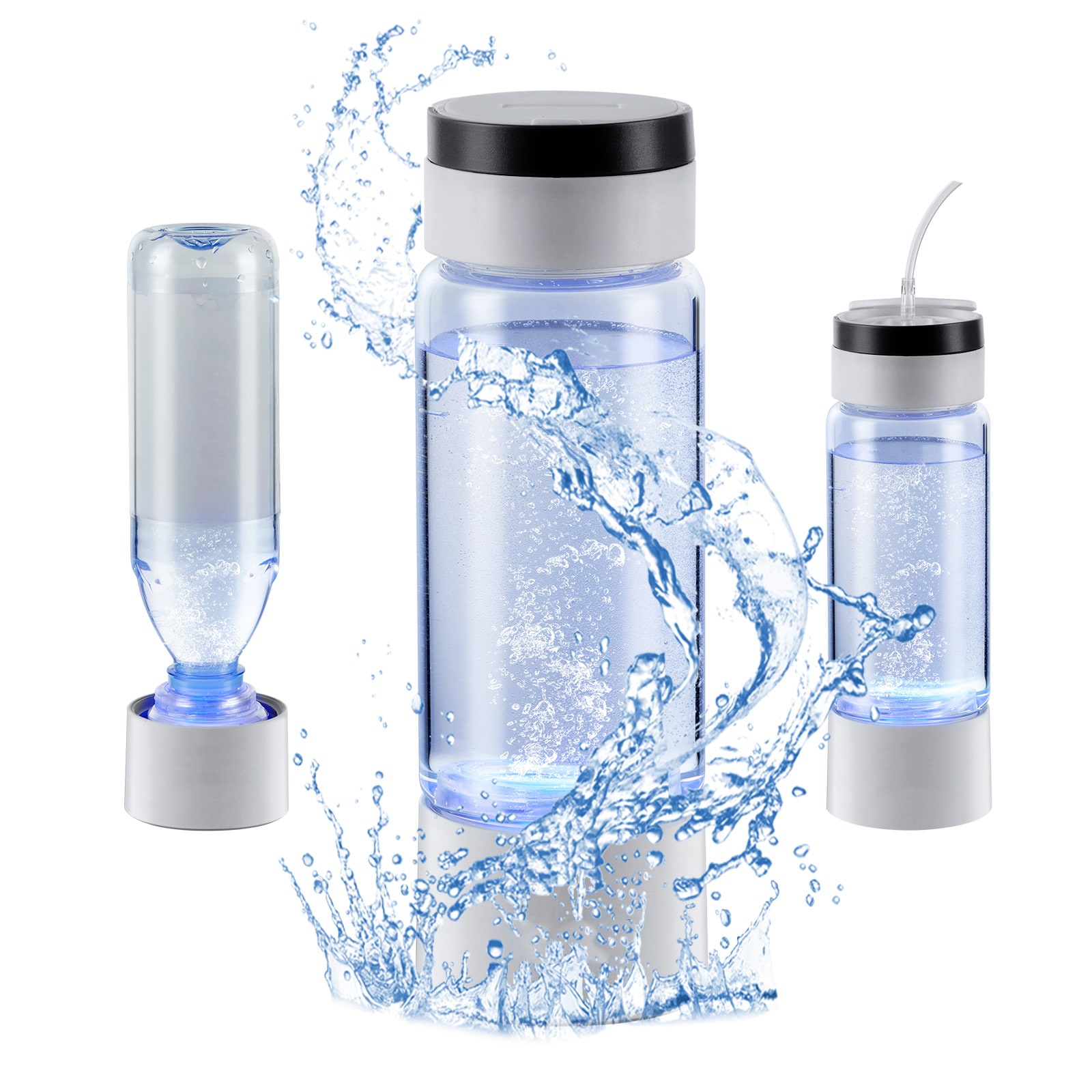 VEVOR SCQSPFQSXQQP03795V9 Hydrogen Water Bottle Generator Multi-method Silver Counter top filter