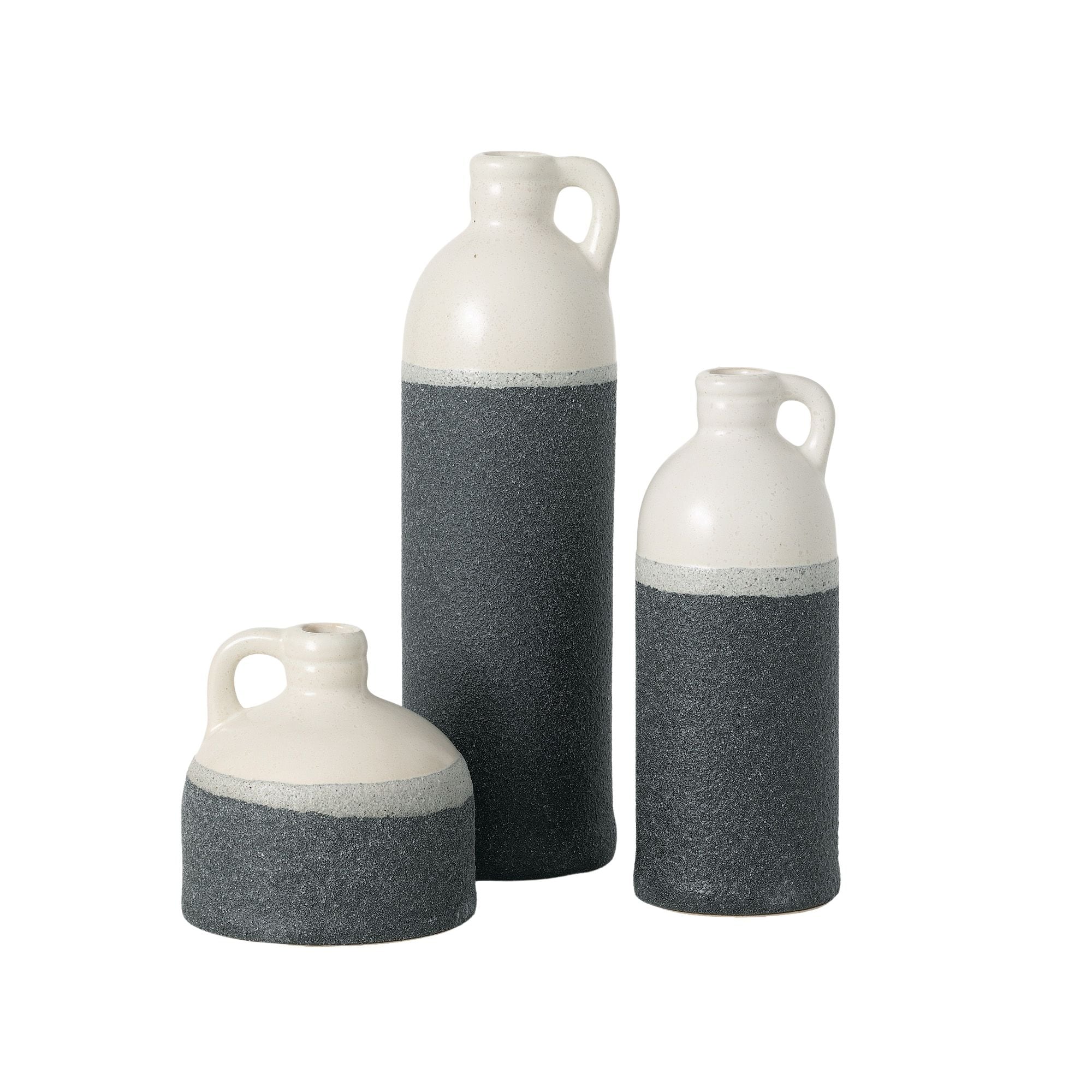Sullivans CM2945 3 -Pack Black Ceramic Farmhouse Vase