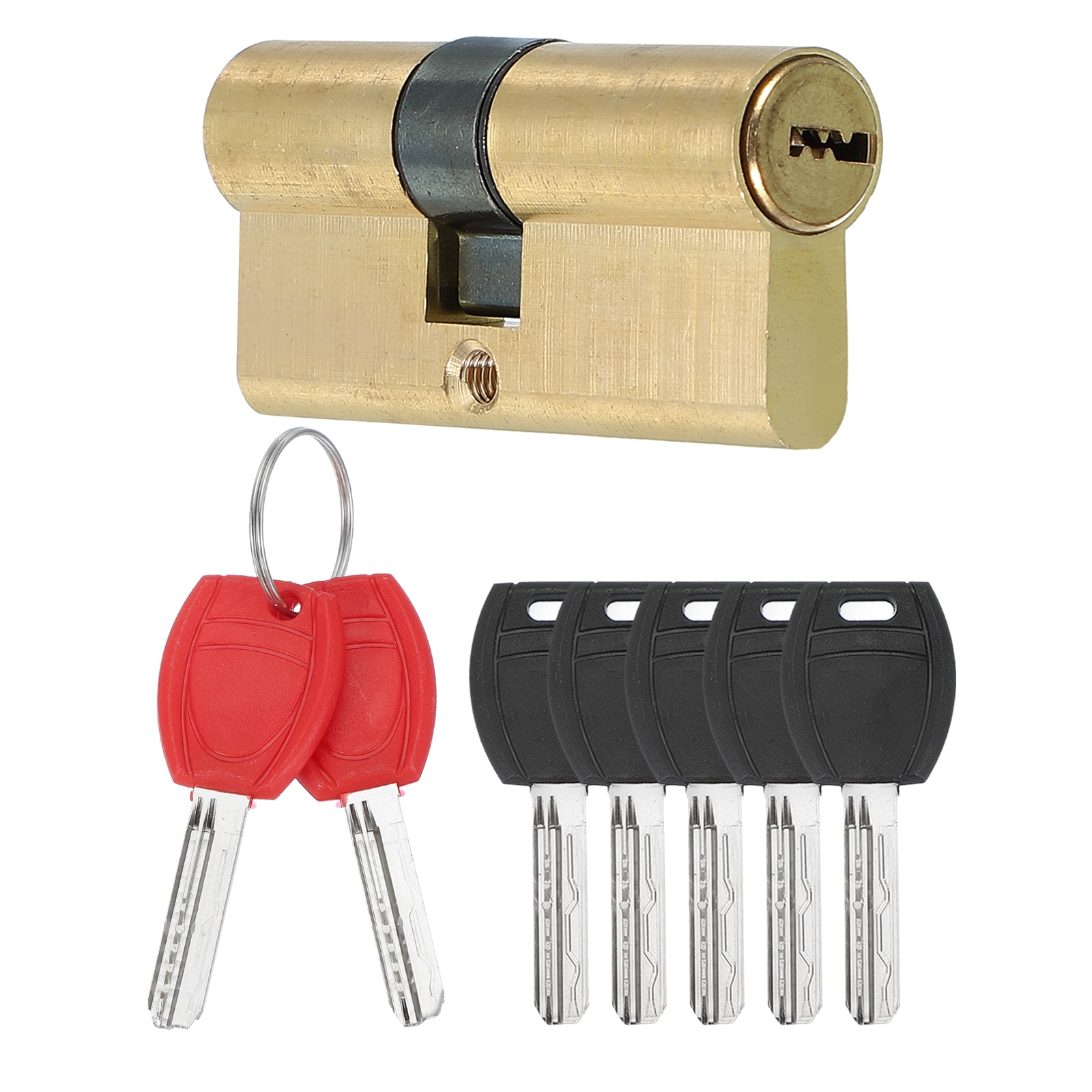 PATIKIL European Double Lock Cylinder 70mm(27.5/10/32.5) Door Cylinder Lock with 7 Keys Solid Brass Lock Cylinder for Anti-Theft Wooden Aluminum Door