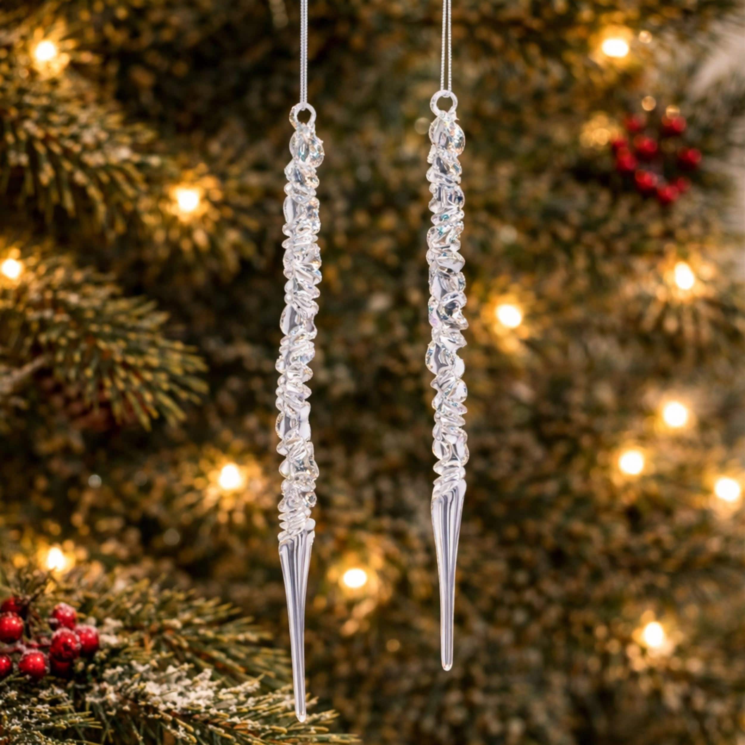 Melrose International Glass Icicle Ornament - Thumbnail 2