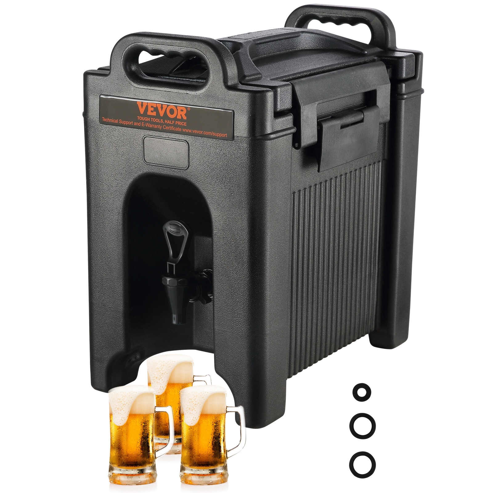 VEVOR YLHLQQFX25GAUQGS8V0 Insulated Beverage Dispenser 2.5-Gallons Food-grade LDPE