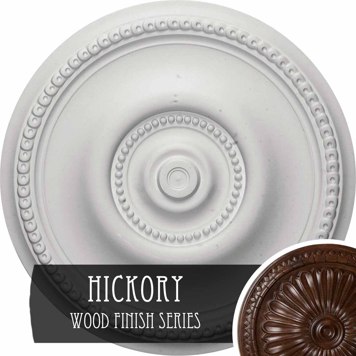 Ekena Millwork CM20BEHIS Raynor 20.625-in W x 20.625-in L Hickory Polyurethane Ceiling Medallion