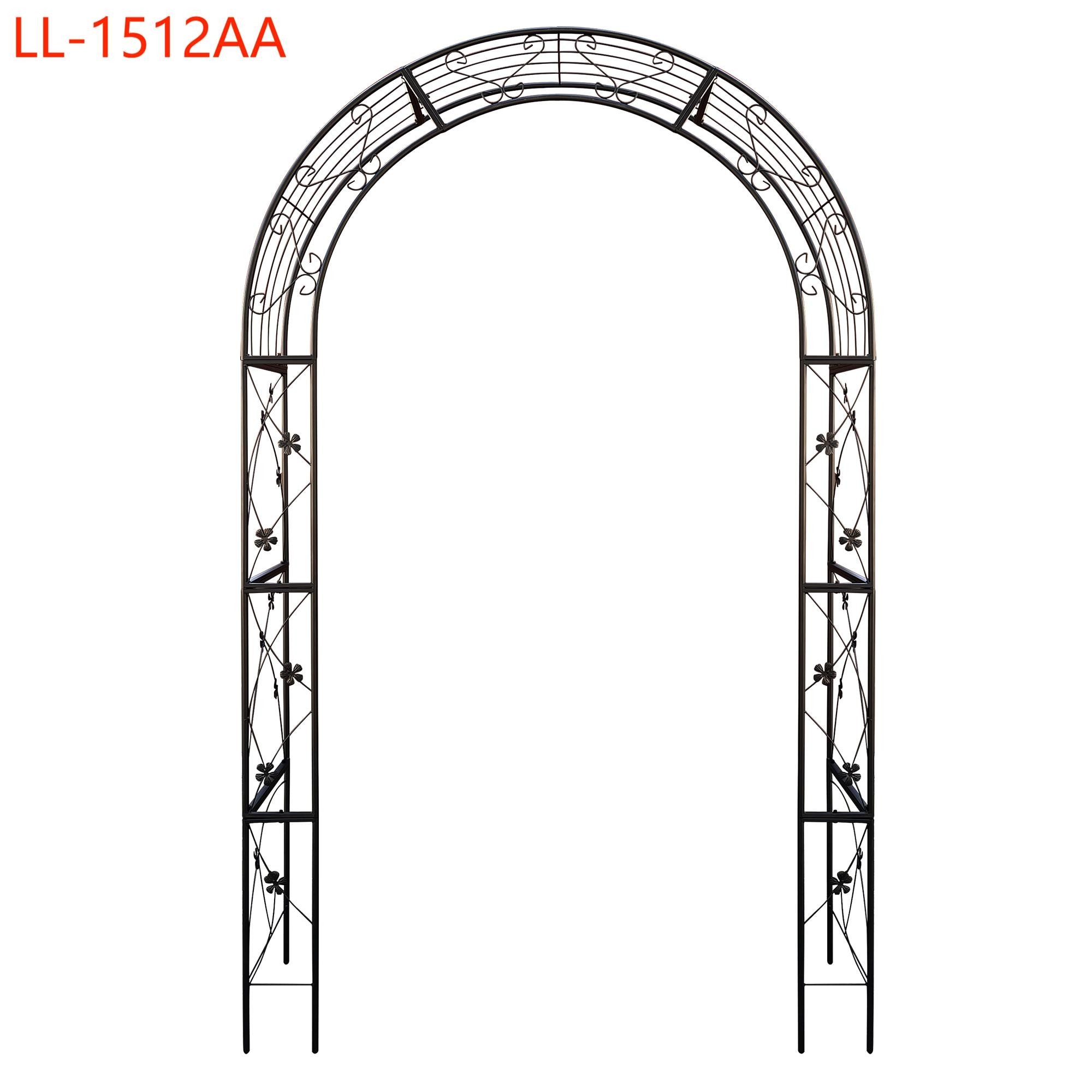 Yiekholo LL-1512AA 58-Inches W x 98.4-Inches H Black Iron Traditional Garden Trellis For Climbing Plants For Cucumbers For Roses