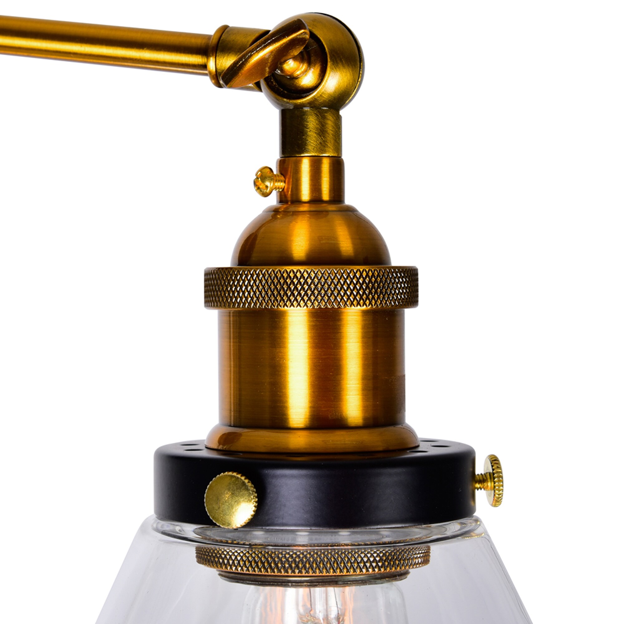 Eustis 12" Black and Gold Brass Direct Wired Sconce