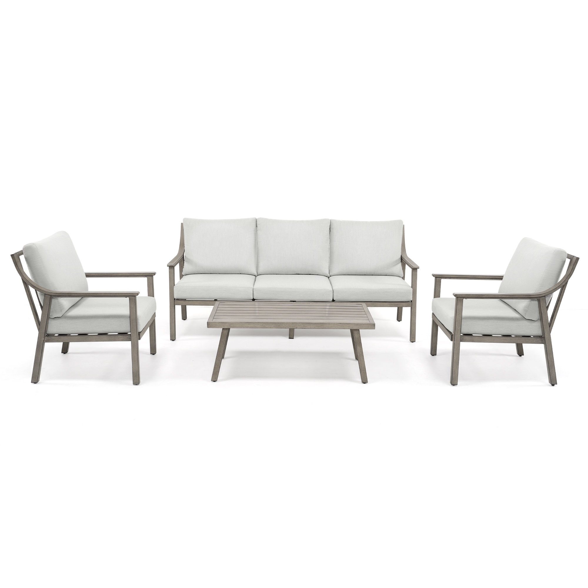  EL-SF4-GG-D2-WL3 4 -Piece Patio Sofa Conversation Set with Gray Cushions