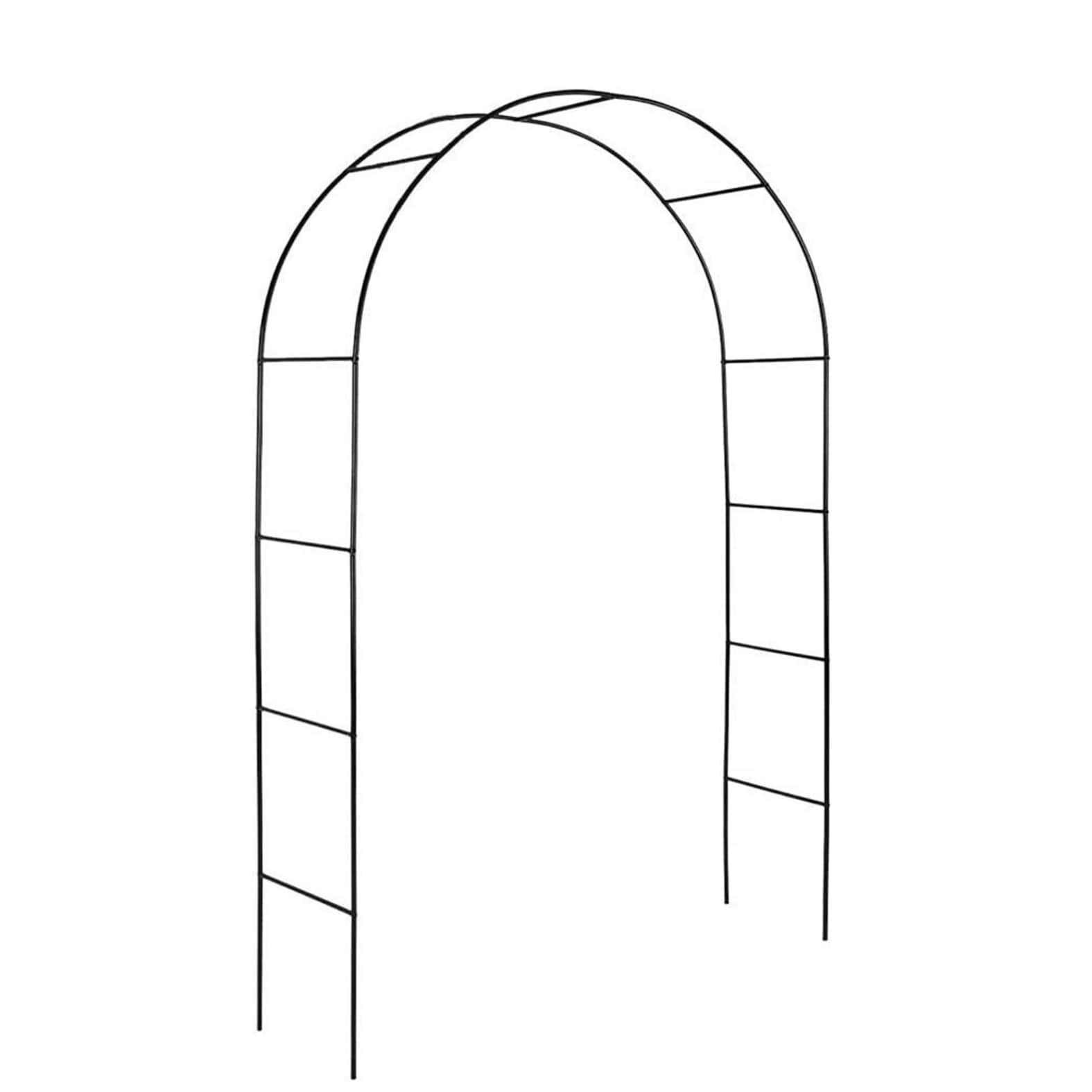 AHIOU HOME ZAAHD-H2VD1VGA Downey 7.5-ft W x 6.4-ft H Arched Green Steel Garden Arbor