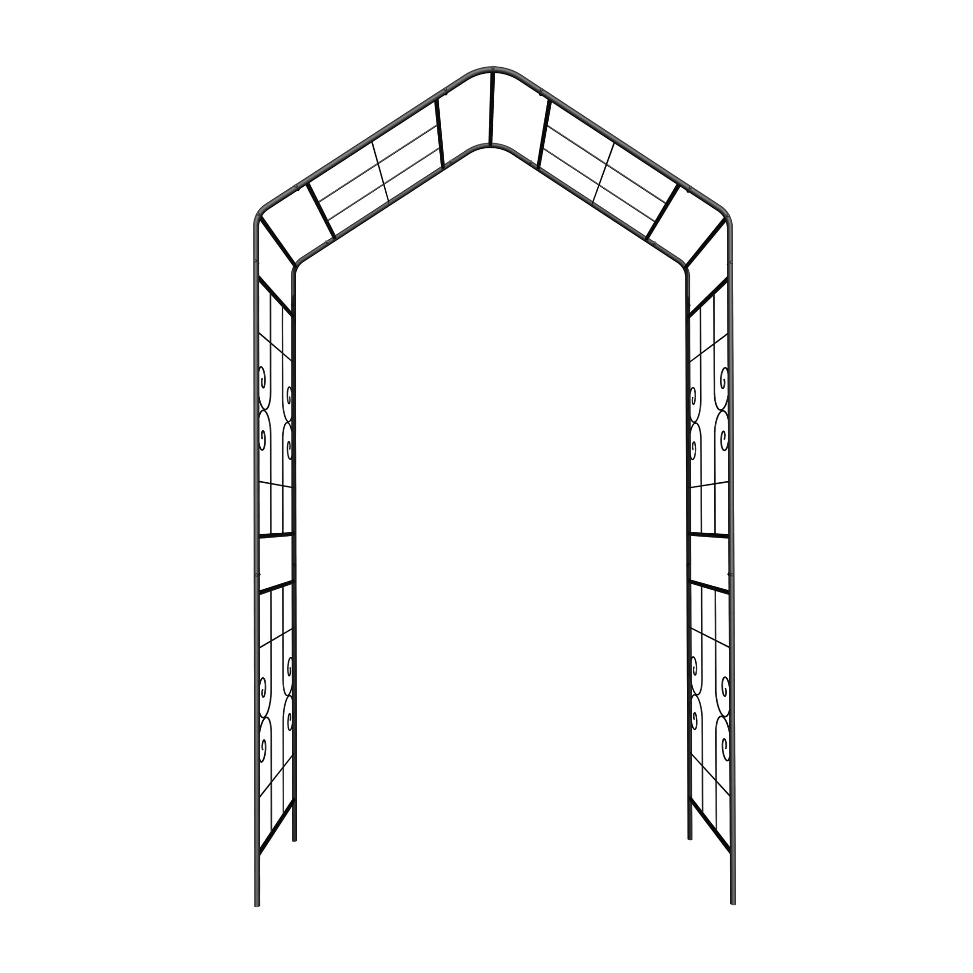 Damerin AGOP-20 Garden Trellis 56.3-in W x 94.5-in H Black Iron Fence Garden Trellis For Climbing Plants For Cucumbers For Roses For Tomatoes