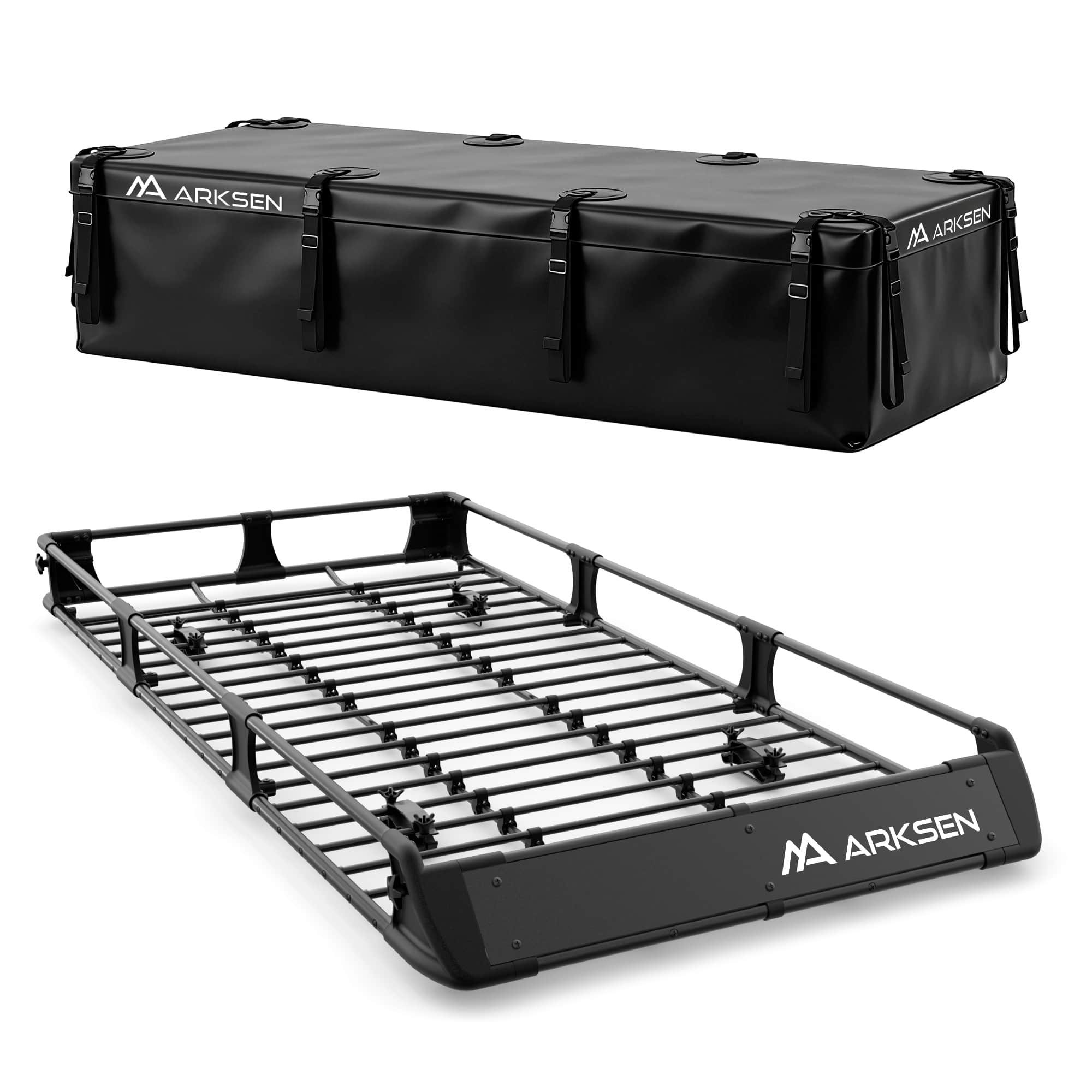  82 Inches Universal Roof Rack with 500D PVC Waterproof Cargo Bag