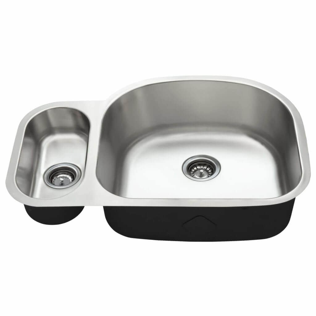 Fine Fixtures Undermount D Shape Bar Prep Sink 304 Stainless Steel