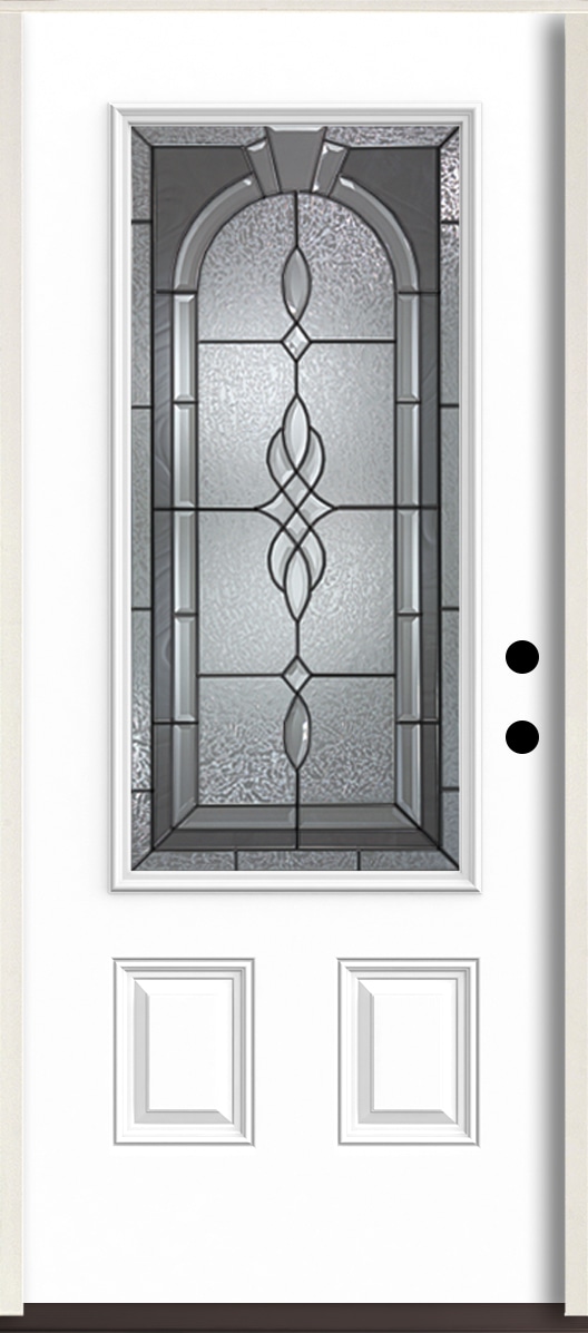 RELIABILT LO963832 Hampton 36-in x 80-in x 4-5/8-in Fiberglass 3/4 lite Left-hand inswing Modern White Paint Painted Prehung Front Door Insulating core