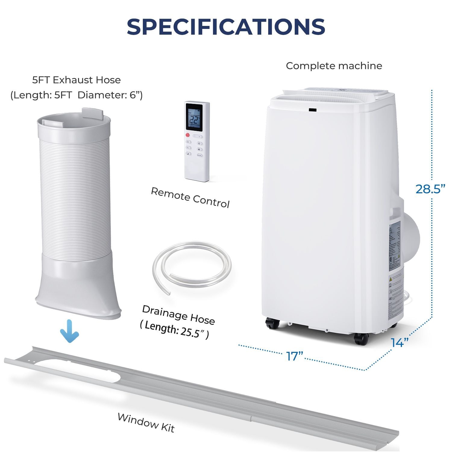 Slickblue 8150 BTU DOE (115V) White Single Hose Portable Air Conditioner for Bedroom Living Room Office Cools 450 Sq Ft Sansujyuku sansujyuku.com
