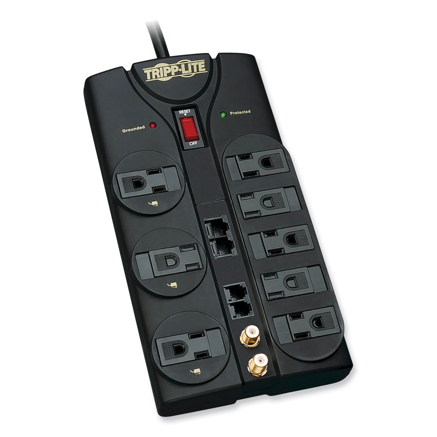 Tripp Lite TRPTLP810NET 10-ft Protect It 8 -Outlet 3240 Joules 1800 -Watts Black Indoor Various receptacles Surge Protector