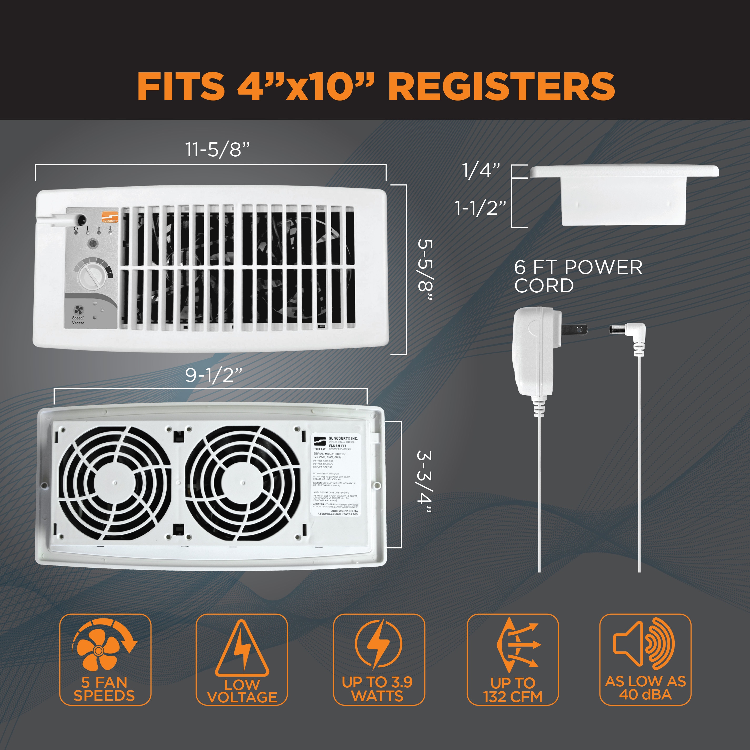 SUNCOURT HC500-W Register-Boosters - View #5