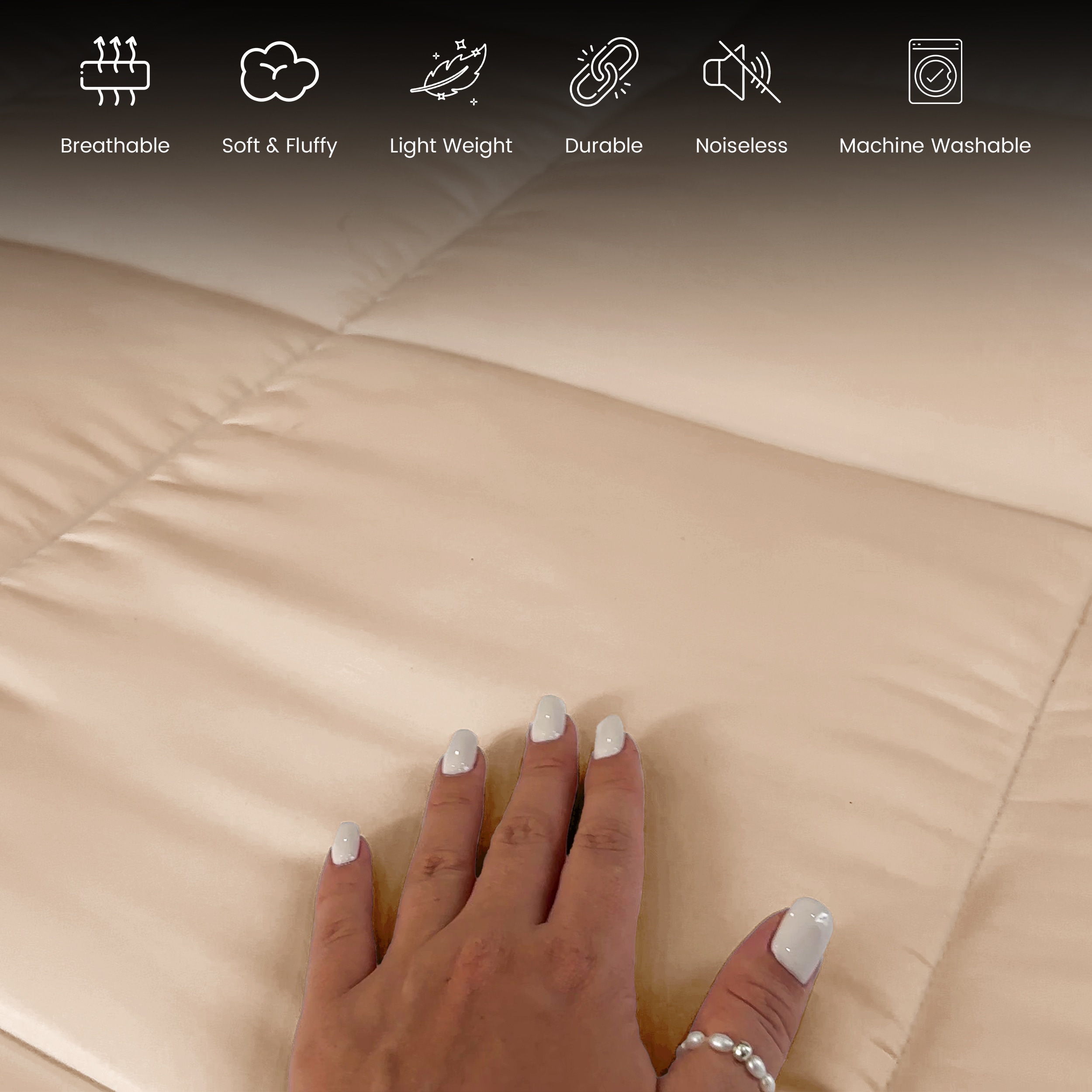 Lux Decor Collection COMFRT Q BEG Comforters-And-Bedspreads - View #4