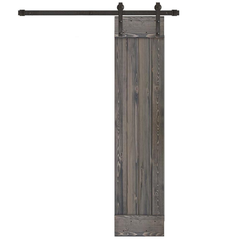 Creative Entryways CP2110-1684-10B 16-in x 84-in Charcoal Pine Wood Single Barn Door (Hardware Included)