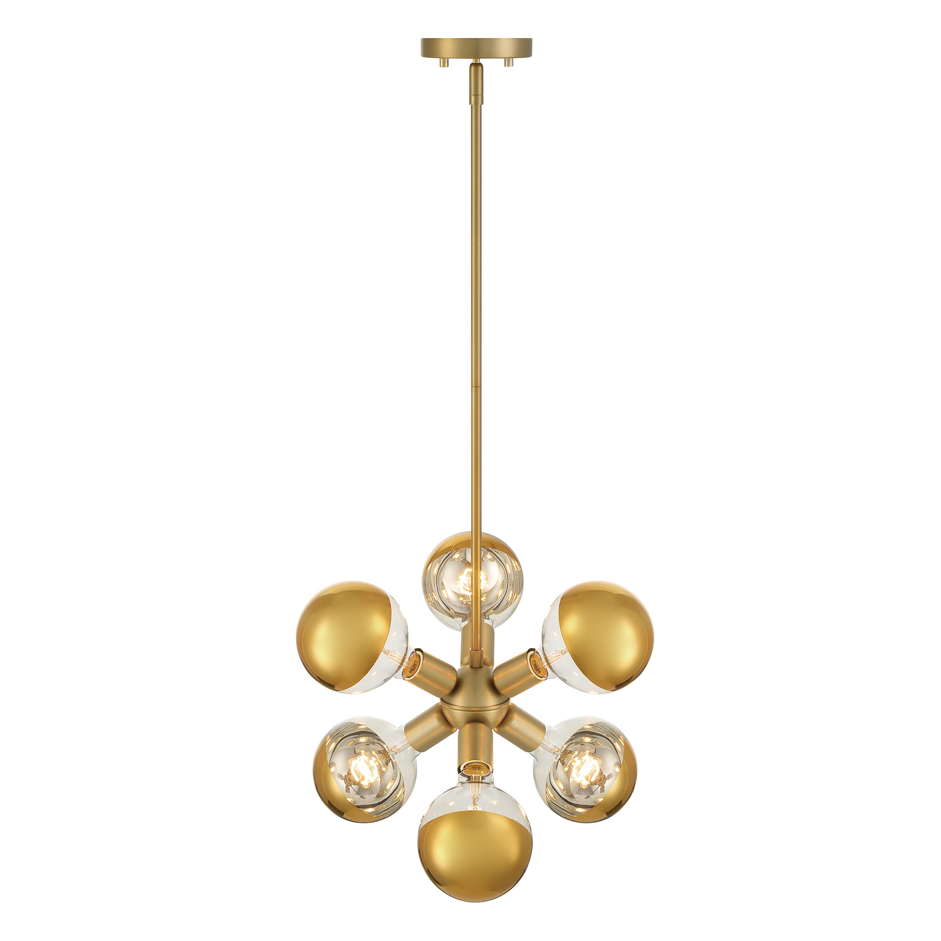 Gambit Brushed Gold 7" Mid-Century Modern Pendant Light