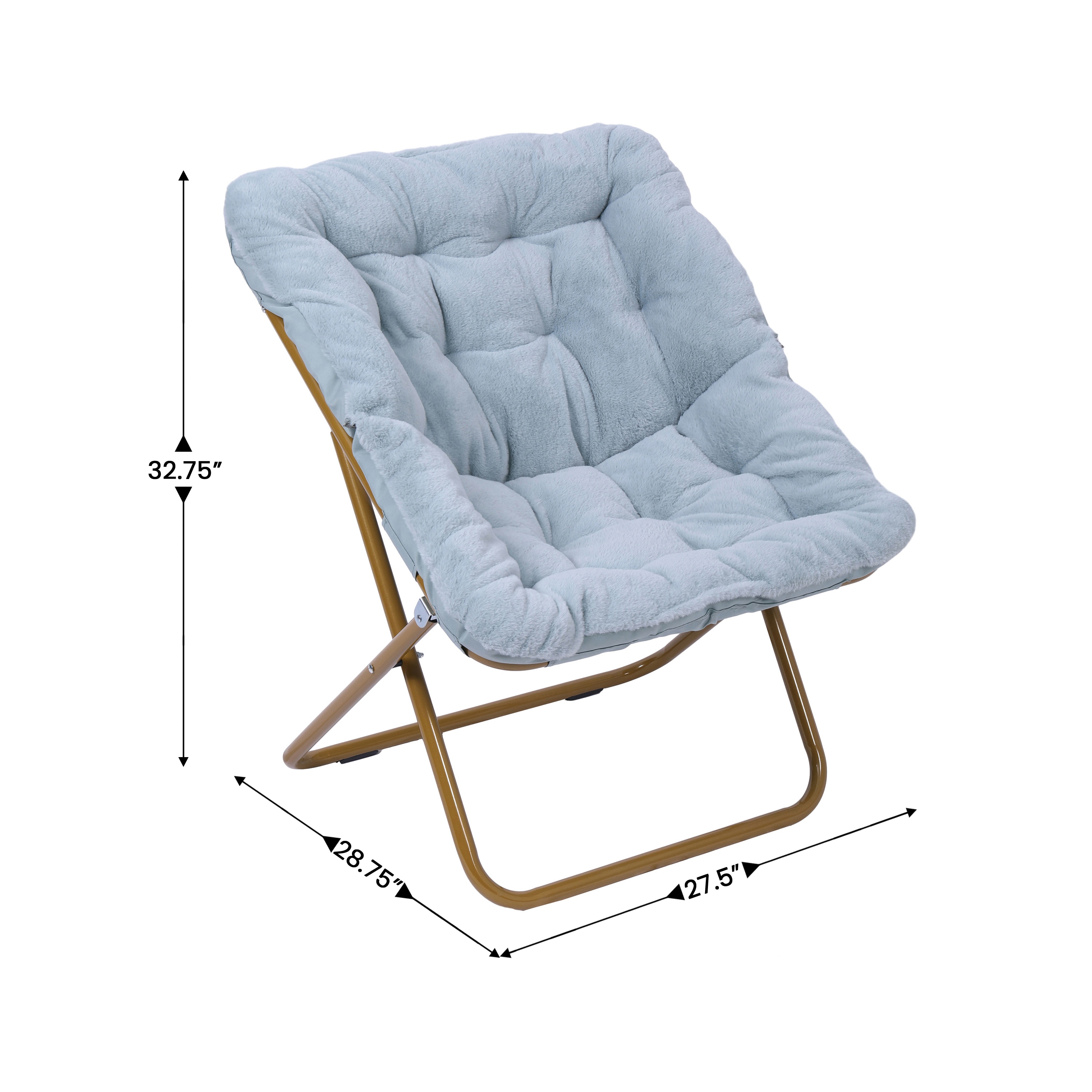 Emma + Oliver Aisling Oversized Faux Fur Folding Saucer Chair for