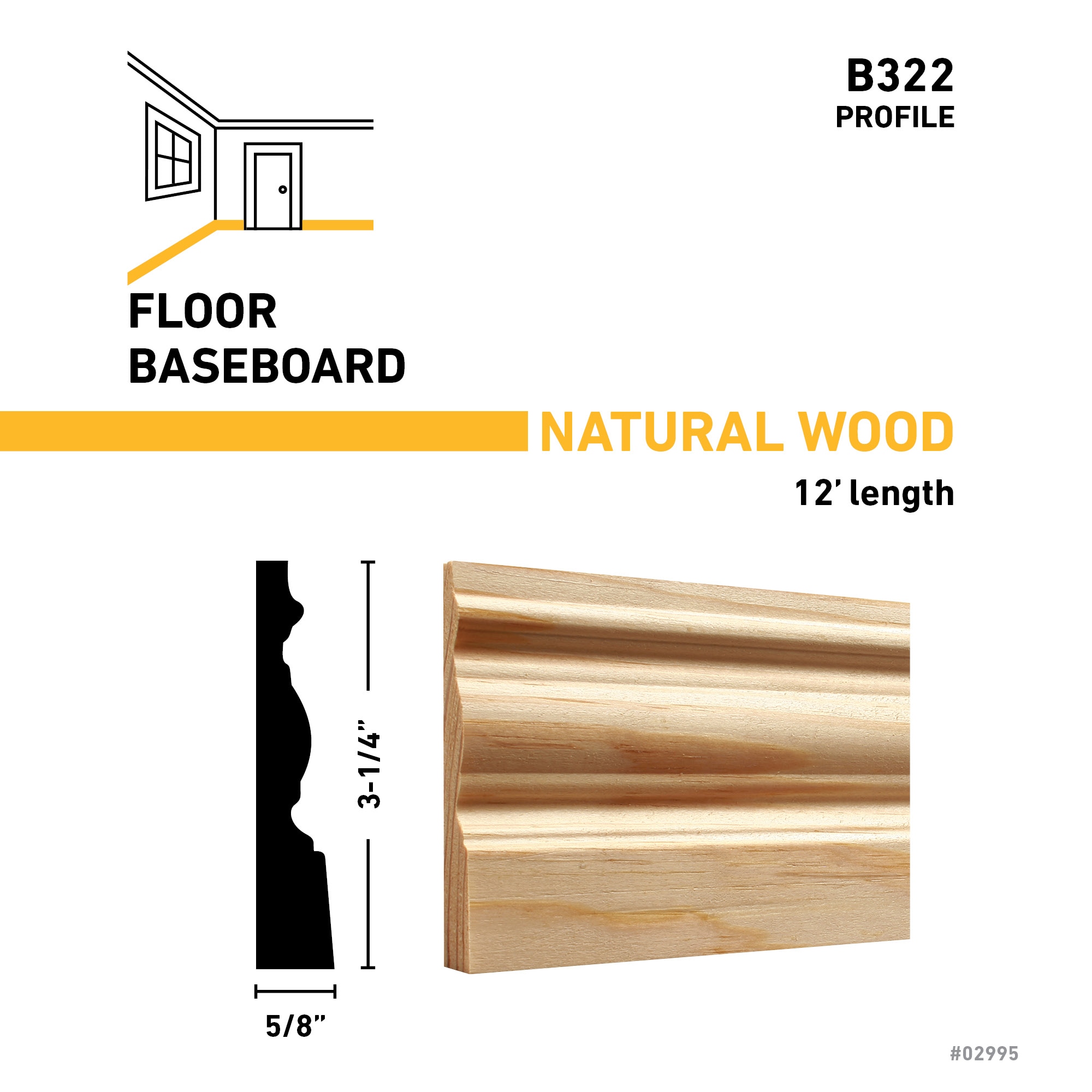 RELIABILT B32212PINE Baseboard-Moulding - View #3