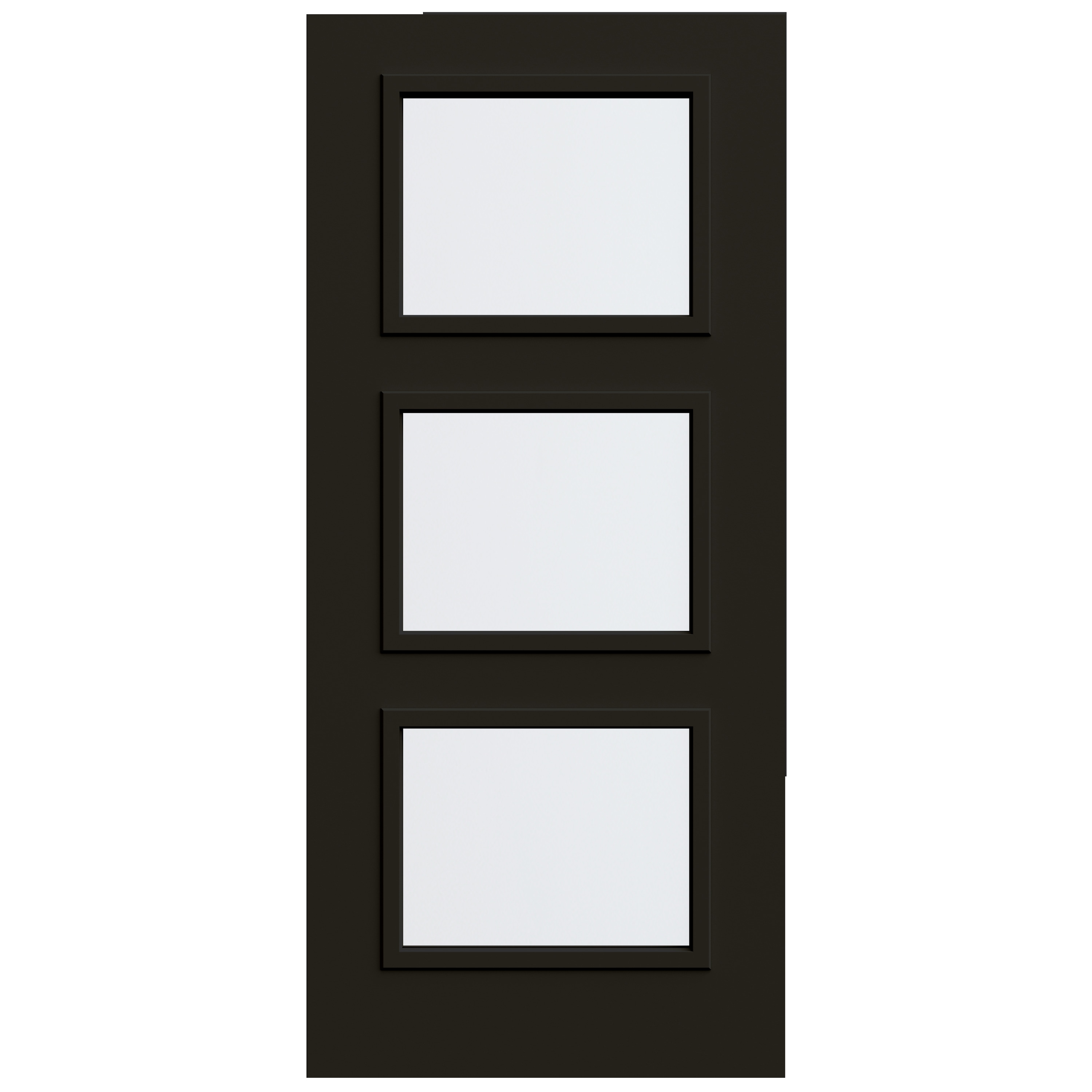 JELD-WEN LOWOLJW250100027 36-in x 80-in x Steel Full lite Universal reversible Black Painted Slab Front Door Insulating core