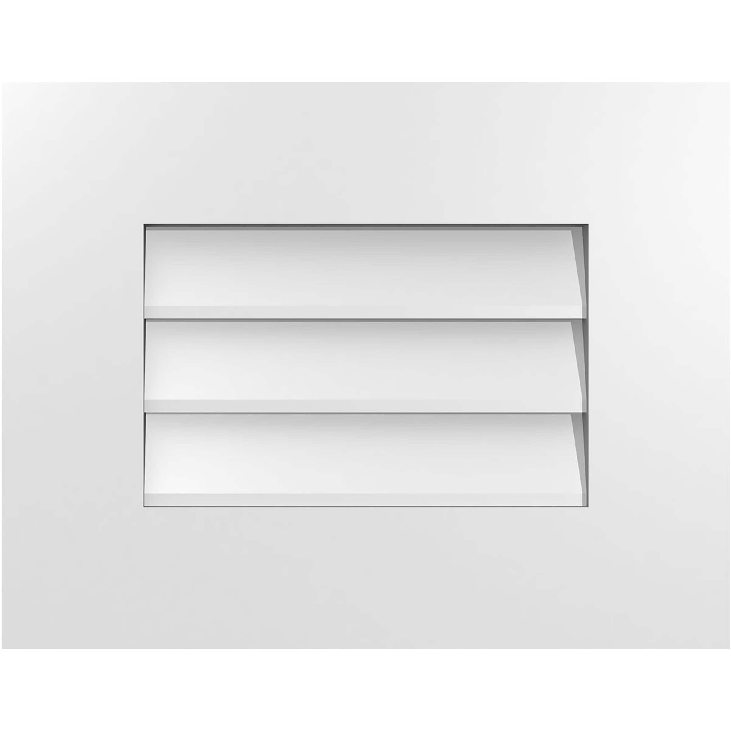 Ekena Millwork GVPVE18X1401SN 18-Inches x 14-Inches Off-white Rectangle PVC Gable Louver Vent