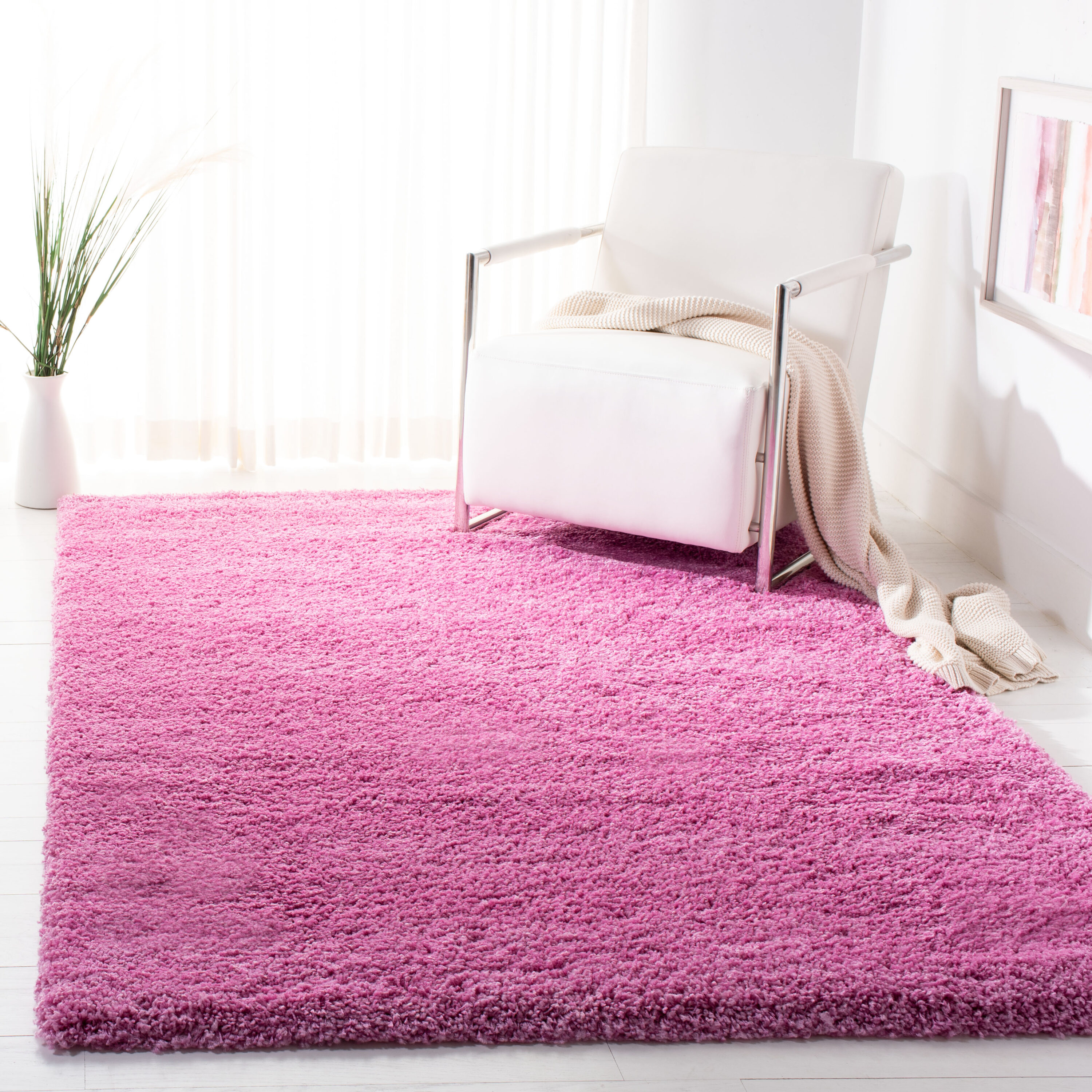 Safavieh - Sgn725 Santa Monica Shag Pink 5ft-3in x 7ft-6in