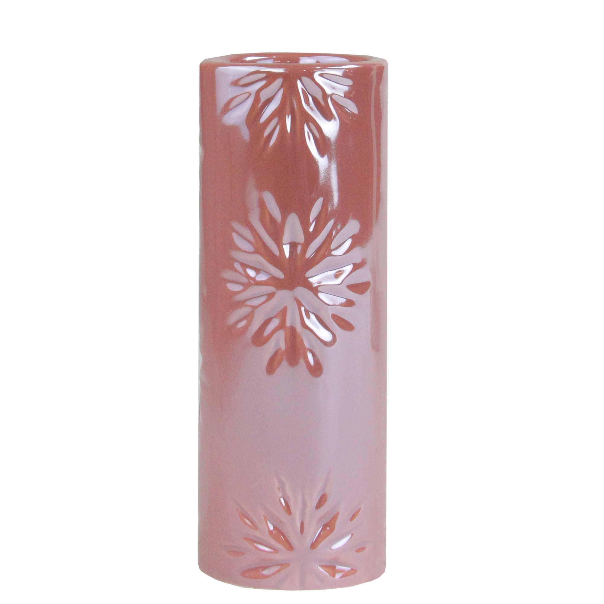 Northlight 33750156 6.5-in 6.5" Tall Pearly Pink Snowflake Christmas Candle Holder Tabletop Decoration Snowflake Christmas Decor