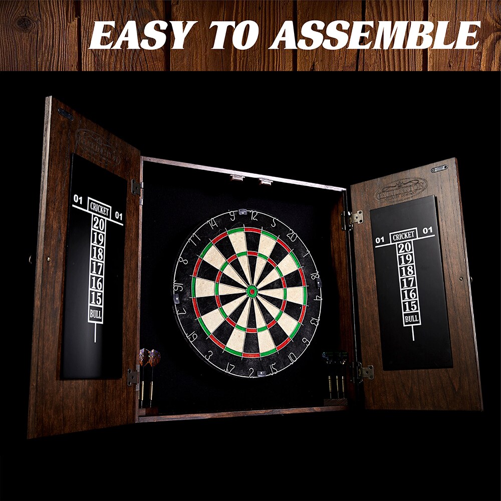 MD Sports Game Room, Darts 5-in Brown Composite Dartboard Cabinet with  Dartboard