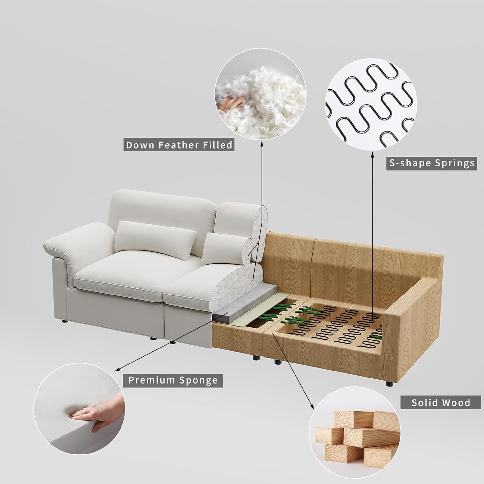 SINOFURN SYA020298BG Sofas-Loveseats - View #4