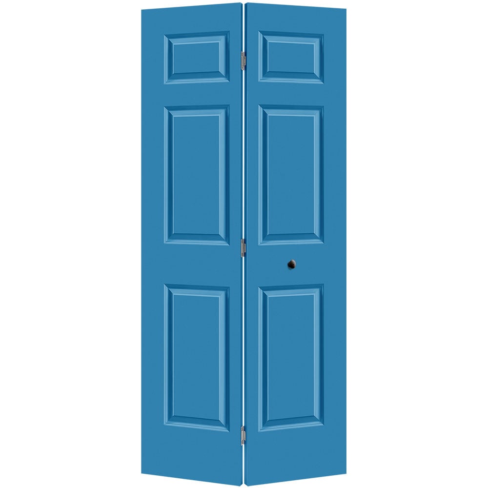 Masonite 1317108 Traditional 36-in x 80-in Blue Heron 6-panel Smooth Hollow core Prefinished Molded composite Closet Bifold Door
