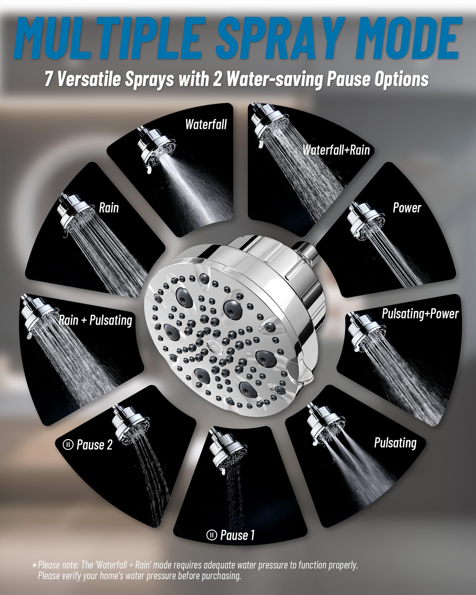Anqtovp High Pressure Shower Head with 20 Stage Filter for Hard Water 7 ...