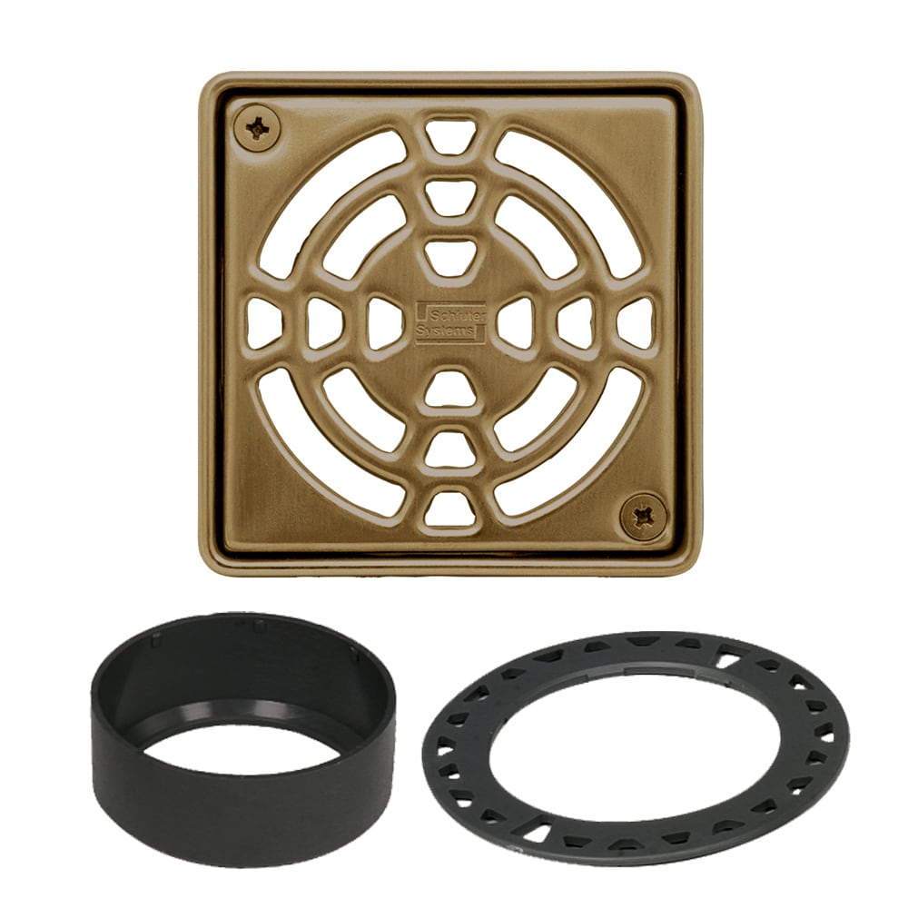 Schluter Systems KD4GRKEVG Kerdi-Drain Brushed Vintage Gold Square Grate