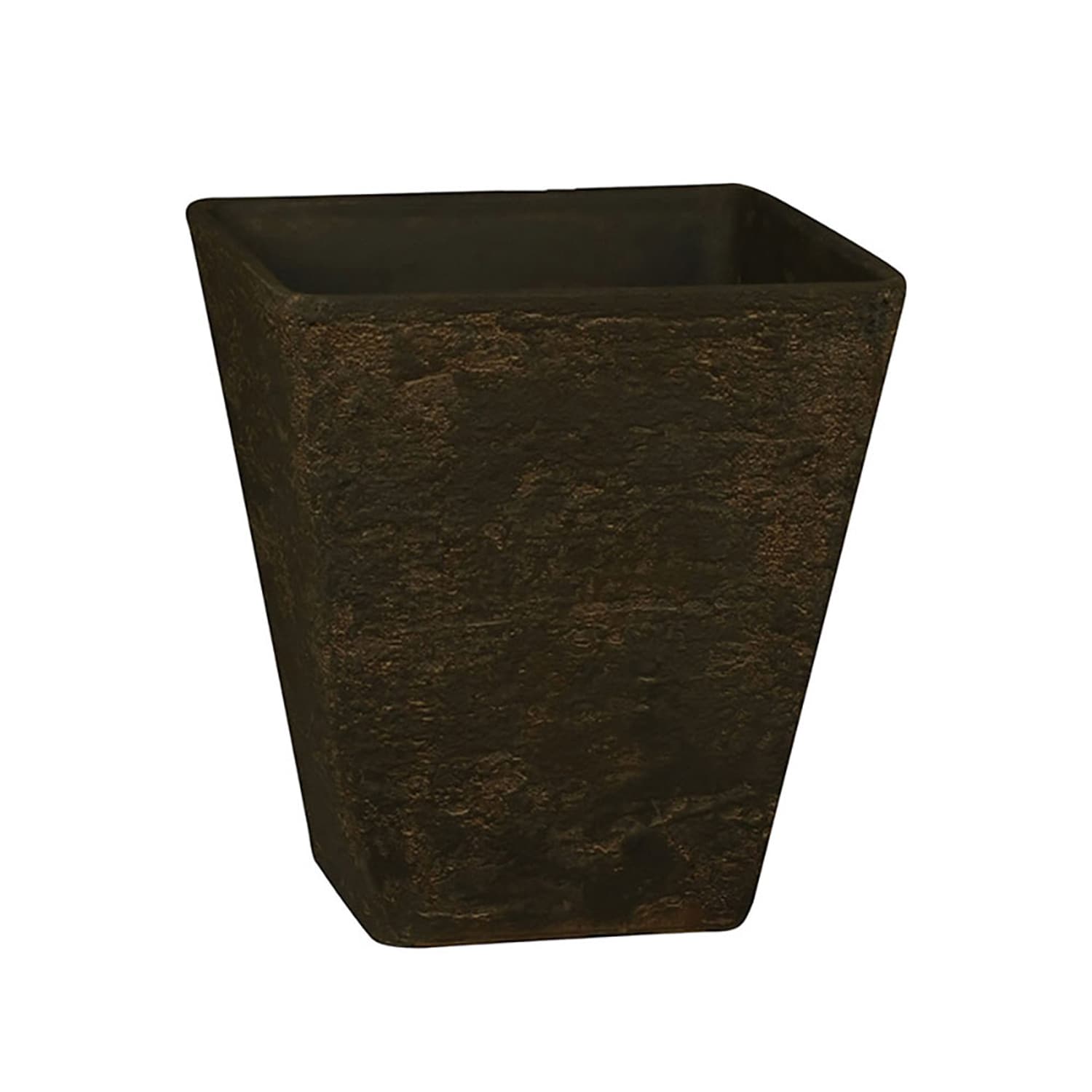 The HC Companies 225649 Square 16-in W x 23.2-in H x Brown Resin Outdoor Planter