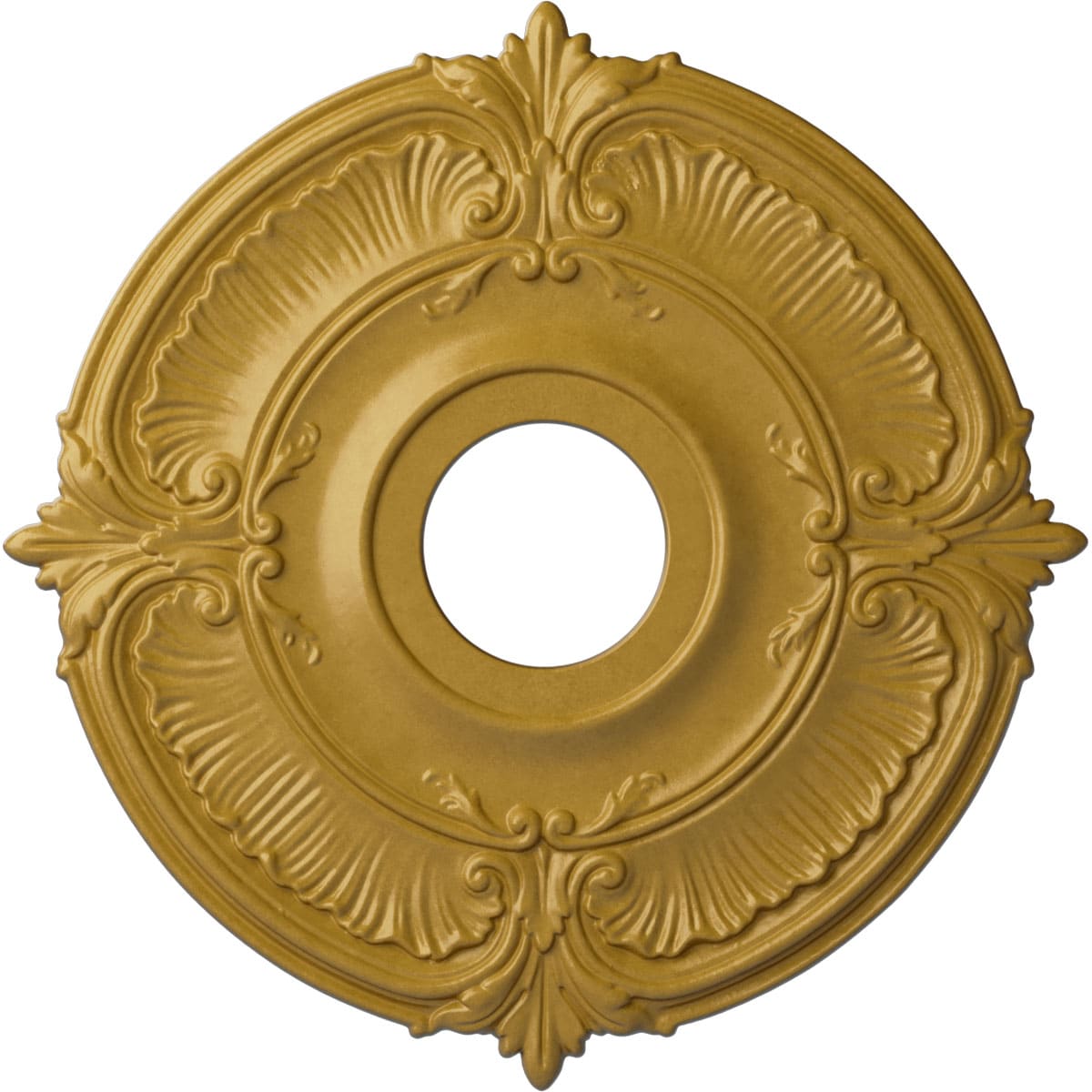Ekena Millwork CM18ATIGS Attica 18-in W x 18-in L Painted Iridescent Gold Polyurethane Whole Ceiling Medallion