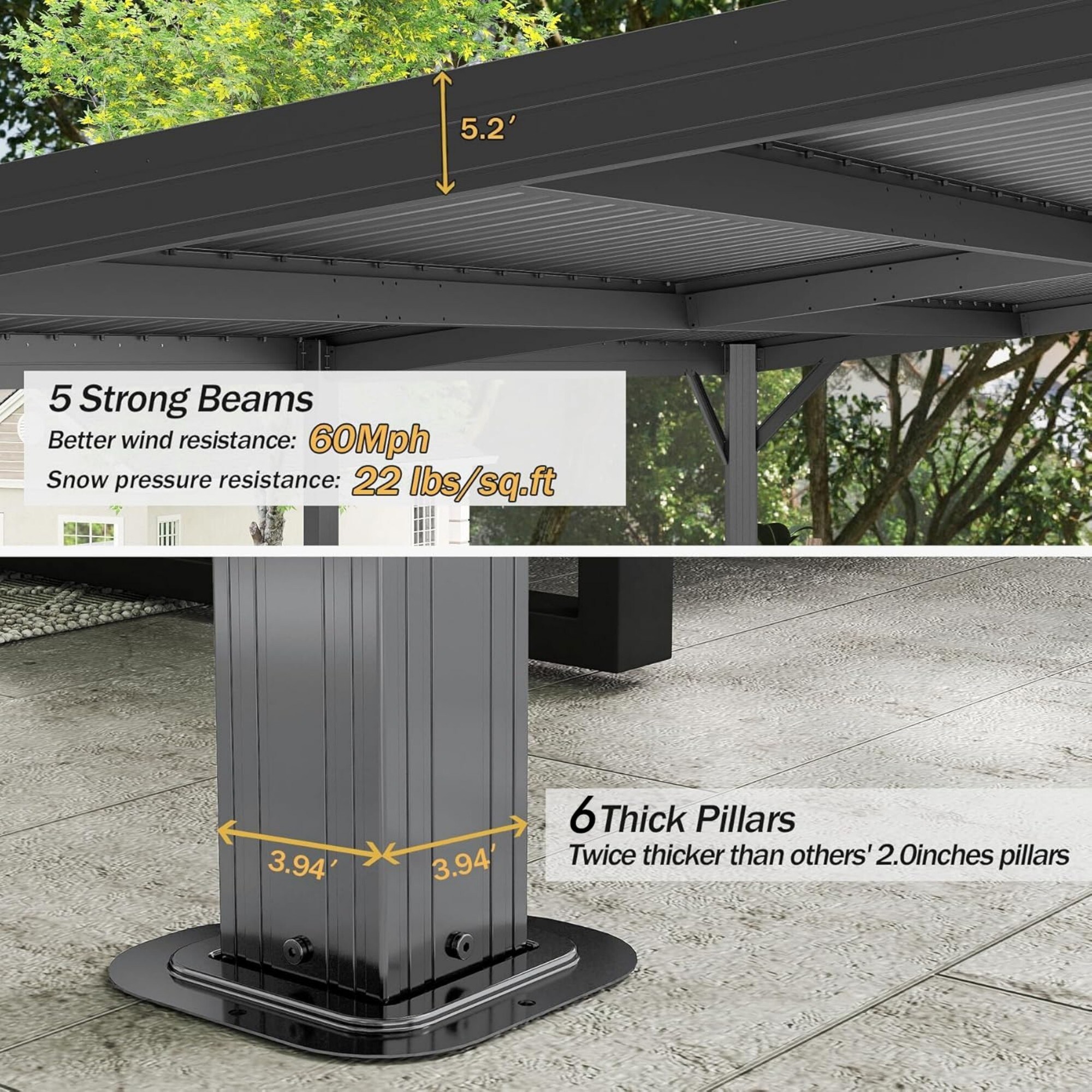 ToolCat LS1-134-HWP Wood-Resin-Gazebos - View #4
