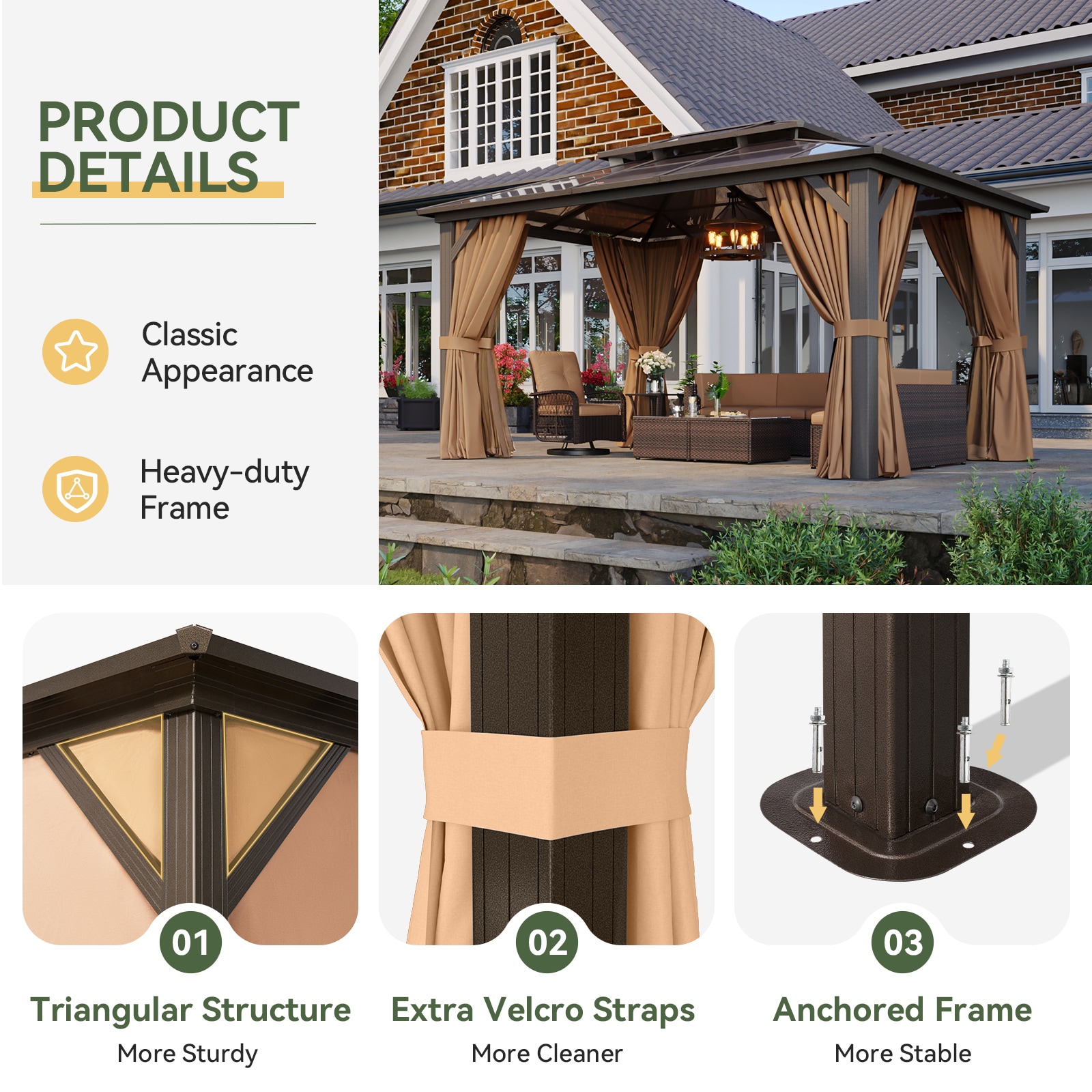 AOXUN AX-401B14 Wood-Resin-Gazebos - View #3