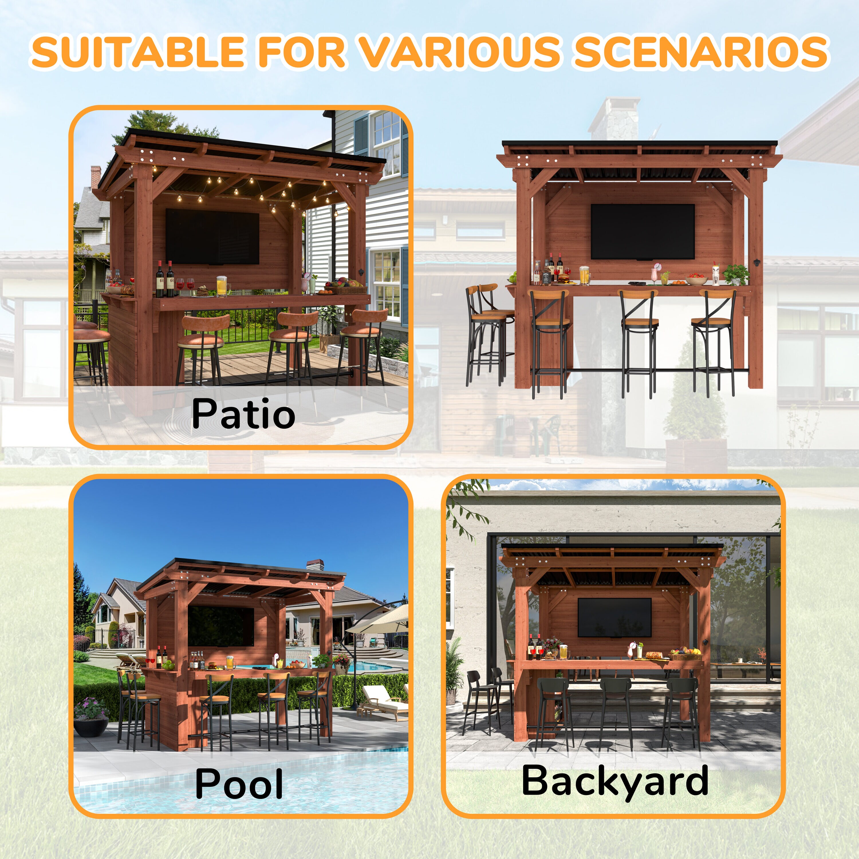 VEIKOUS PG0201-1214 Wood-Resin-Gazebos - View #8