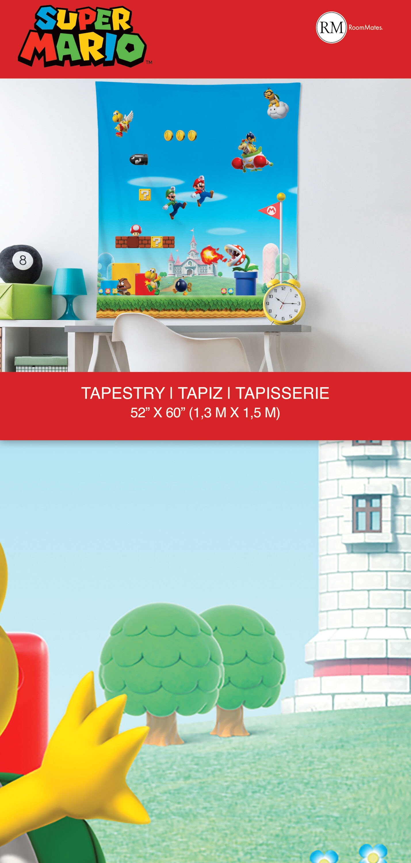 Nintendo Super Mario Multi-Color Polyester Wall Tapestry