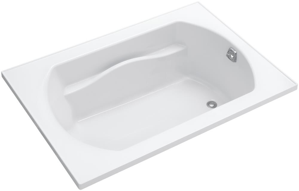 Sterling 71281100-0 Lawson 42-in x 60-in White Polyresin and Fiberglass Rectangular Drop-in Soaking Bathtub ( Reversible Drain )