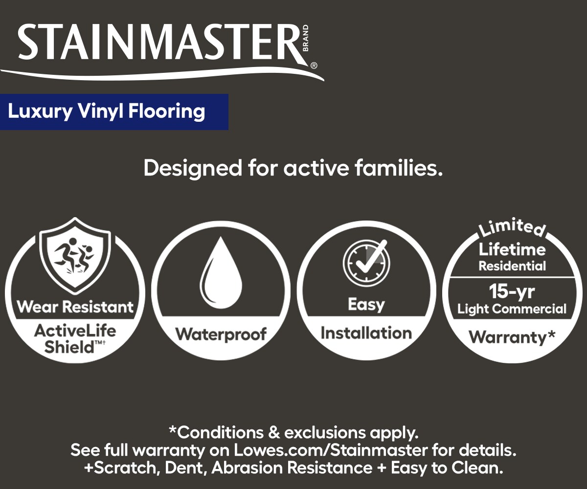 STAINMASTER Barnes Oak 12mil x 73/32in W x 47in L Waterproof and