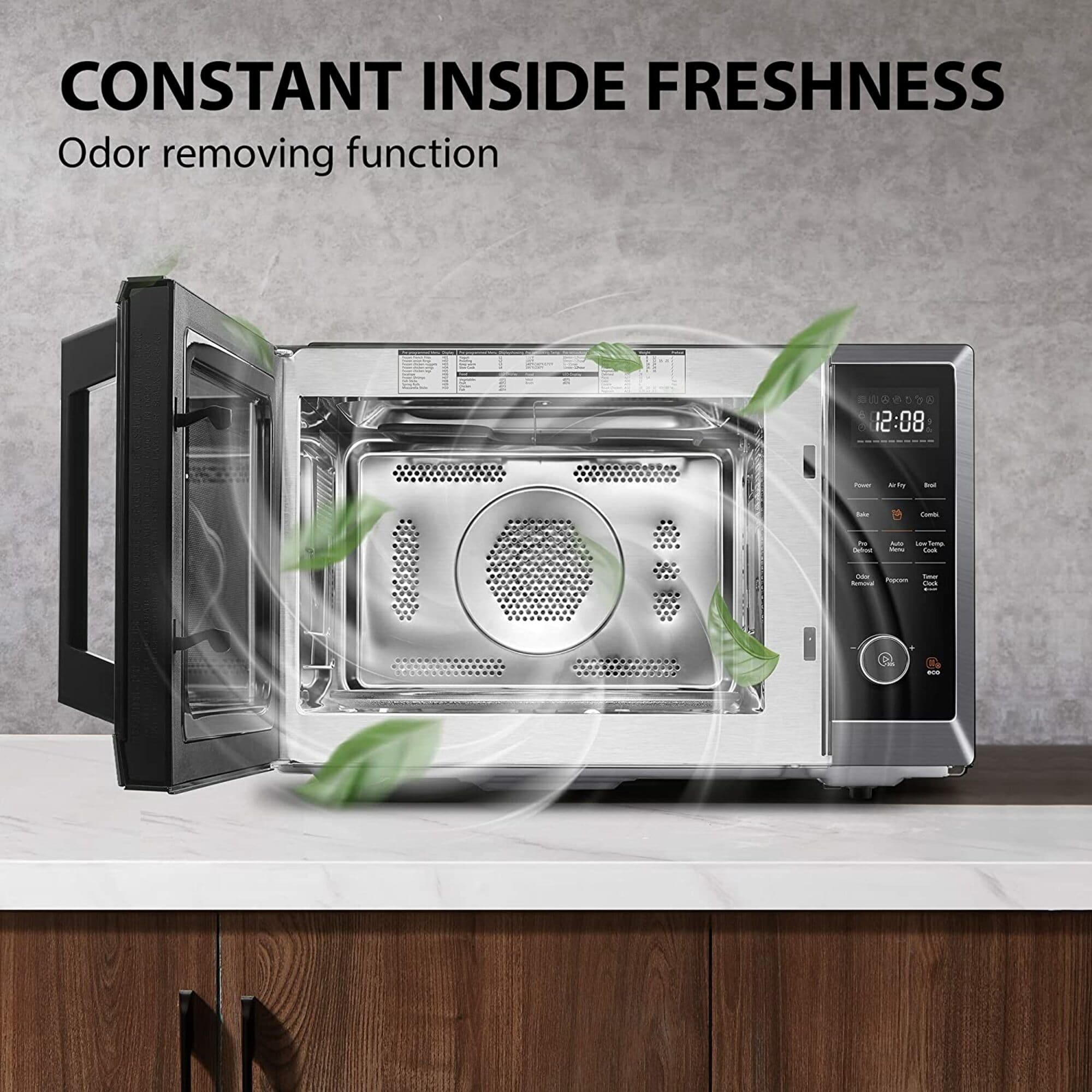Toshiba 1.2-cu ft 1100-Watt Sensor Cooking Controls Countertop Microwave  (Black Stainless Steel) in the Countertop Microwaves department at