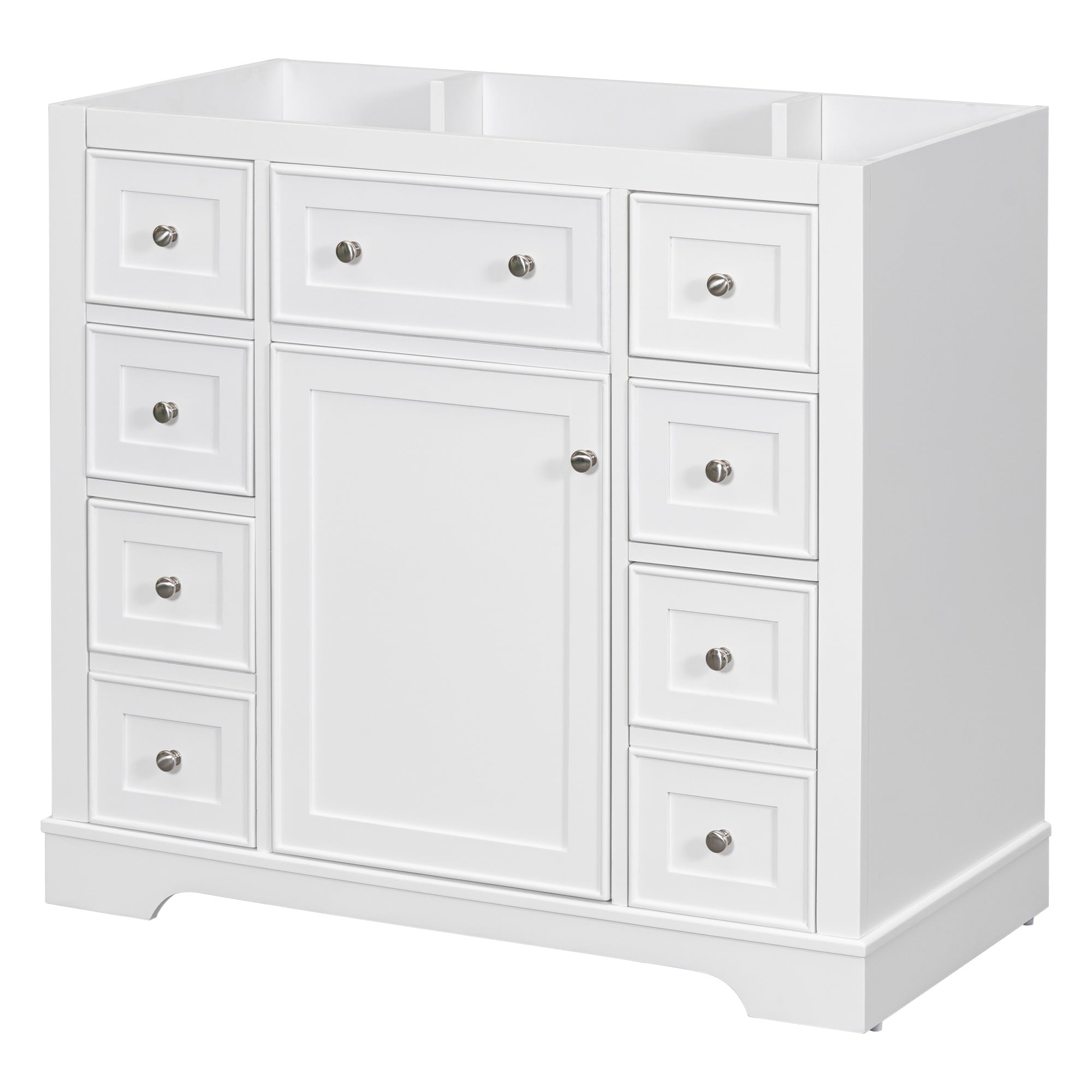 Dimakai 36 Inch Bathroom Vanity without Sink White Cabinet Base Only with Drawers and Door