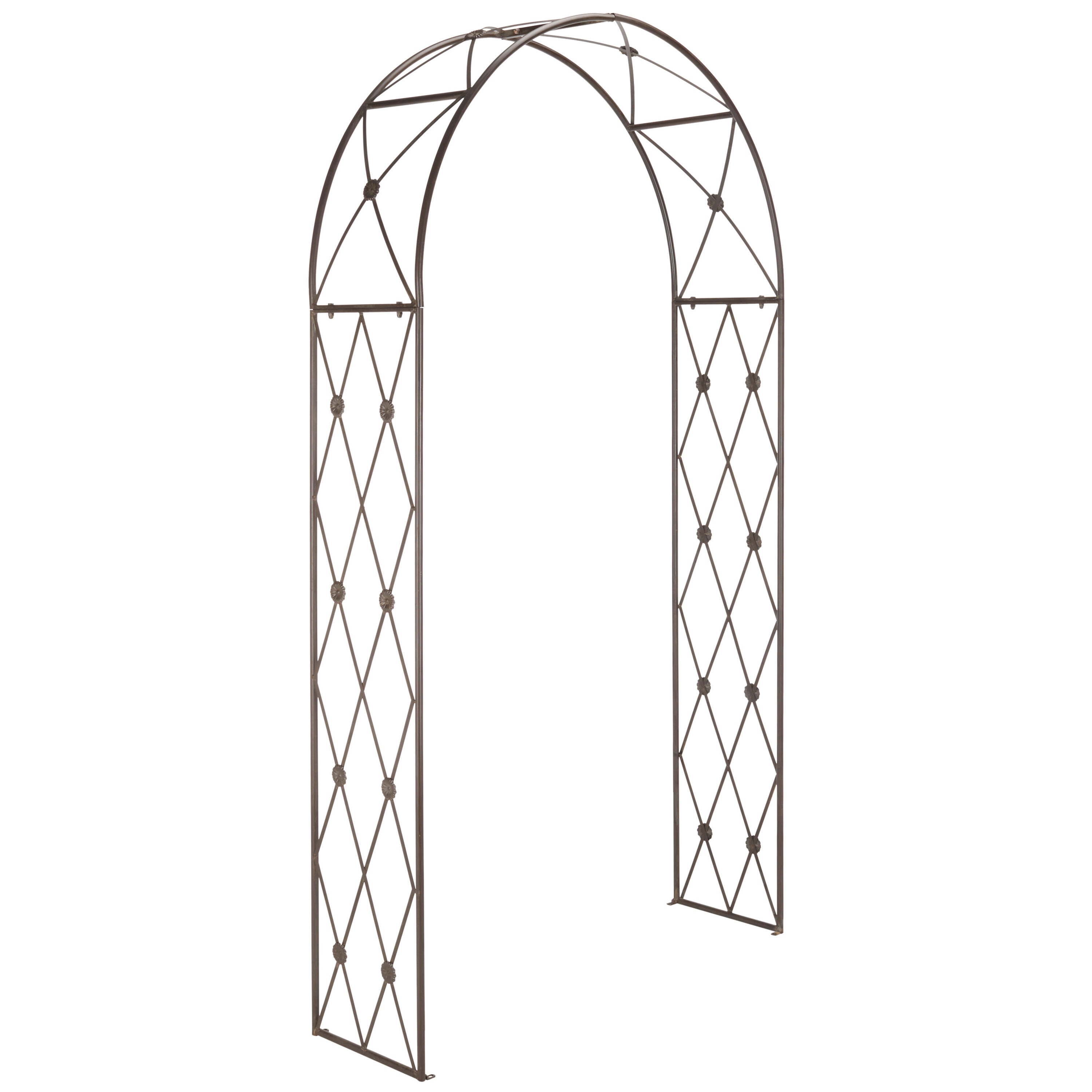 Safavieh PAT5035B Atticus 4.52-ft W x 8.2-ft H Arched Rustic Brown Wrought iron Garden Arbor