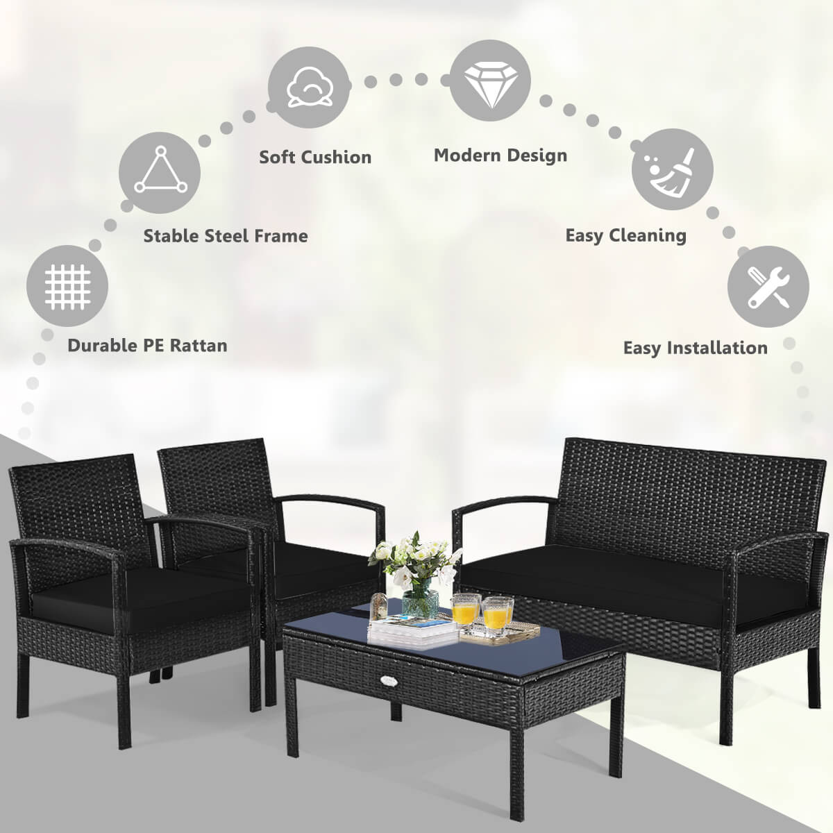 Costway HCST08251 Patio-Conversation-Sets - View #7